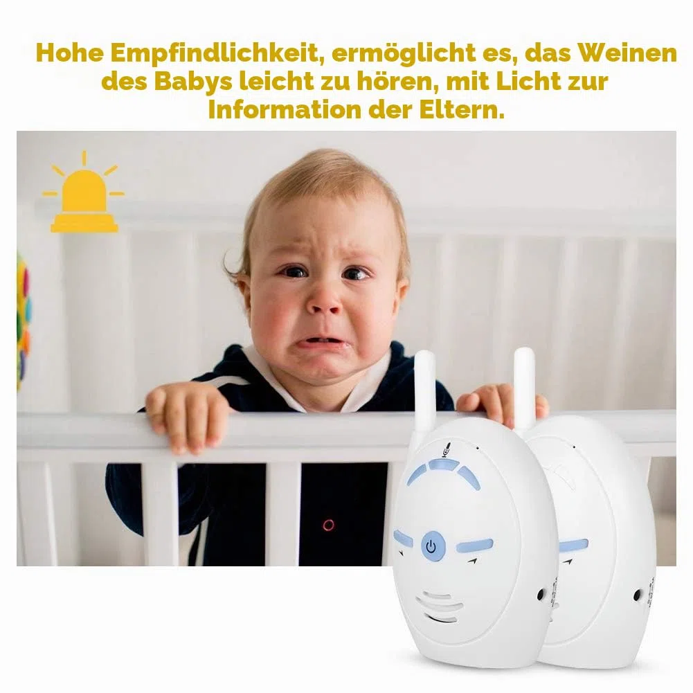 Digital Audio Babyphone mit gegensprechfunktion, Nanny Intercom Surveillance System Unterstützung Zwei Wege Audio, Hohe Empfindlichkeit Sicherheitsalarm für Zuhause/Baby/Haustier (EU)