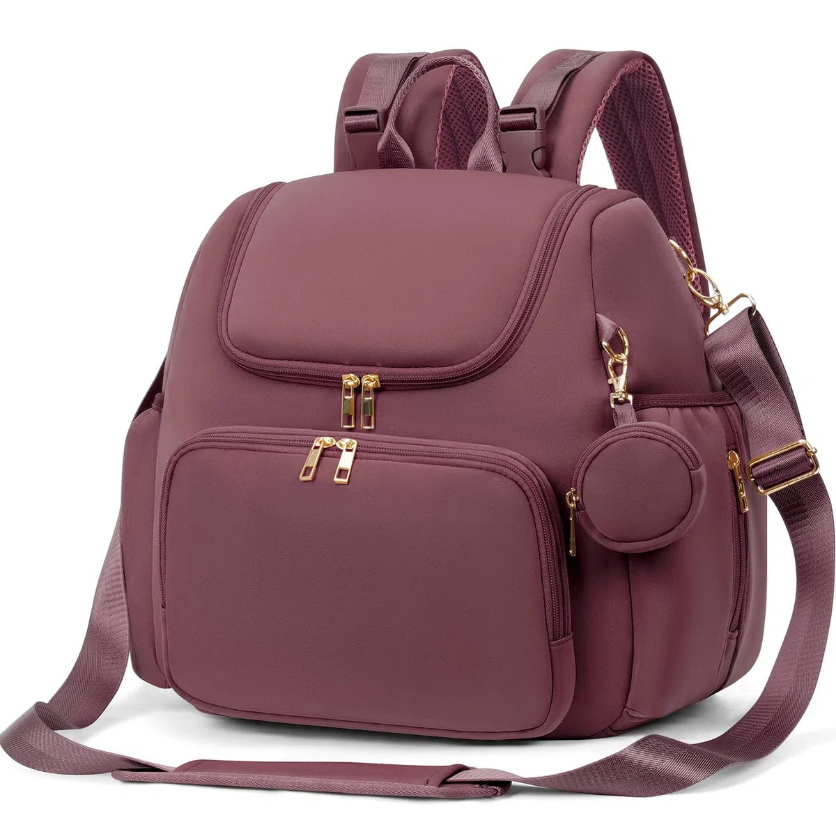 CEI-CEI Neopren-Wickeltasche, Rucksack, stilvolle Baby-Umstandstasche, Reisetasche für Mutter, mit isolierten Taschen