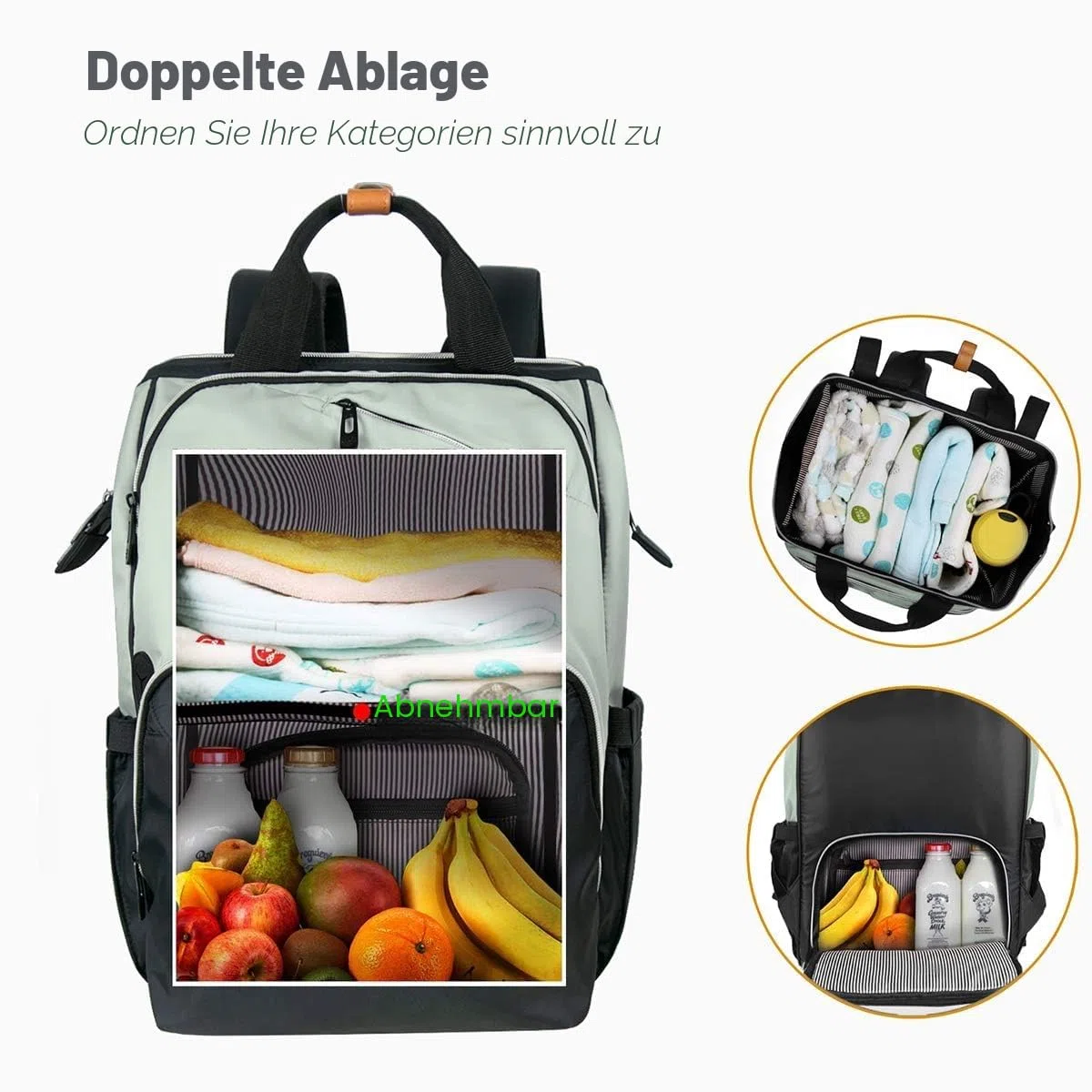 Hap Tim Baby Wickelrucksack Wickeltasche/Rucksack - Multifunktions-Designer Windeltaschen Große Kapazität, isolierte Taschen,wasserdicht,Babytasche Reiserucksack für Unterwegs(EU-7340GB)