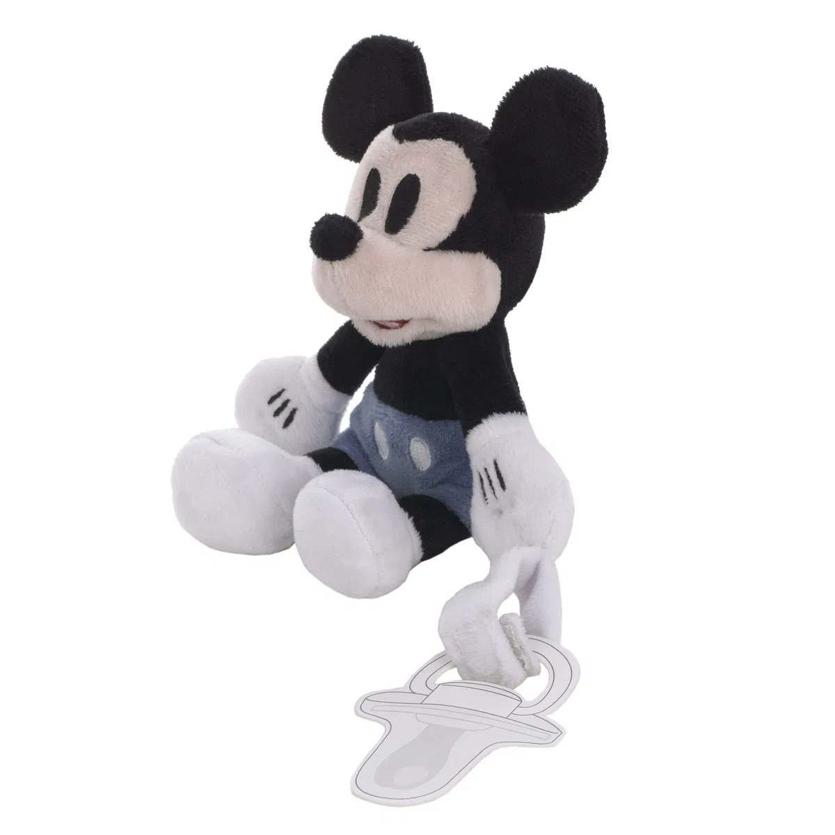 Disney Mickey Mouse Schnullerhalter aus Plüsch, Weiß, Blau und Schwarz