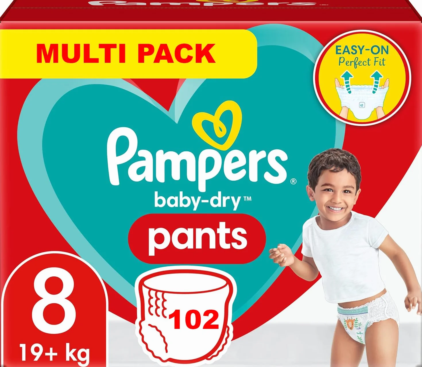 PAMPERS Hose Größe 8 Baby Dry Windeln 102 Windeln (+ 18 kg)