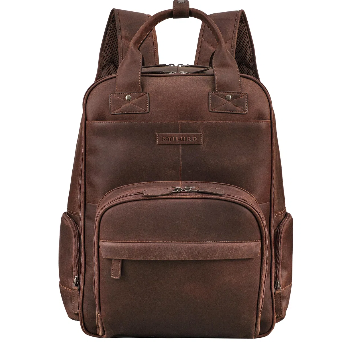 STILORD 'Fiena' Leder Wickelrucksack Groß Damen - großer Babyrucksack & Windelrucksack - elegante Wickeltasche im Vintage Stil - Lederrucksack aus Echtleder für Mamas