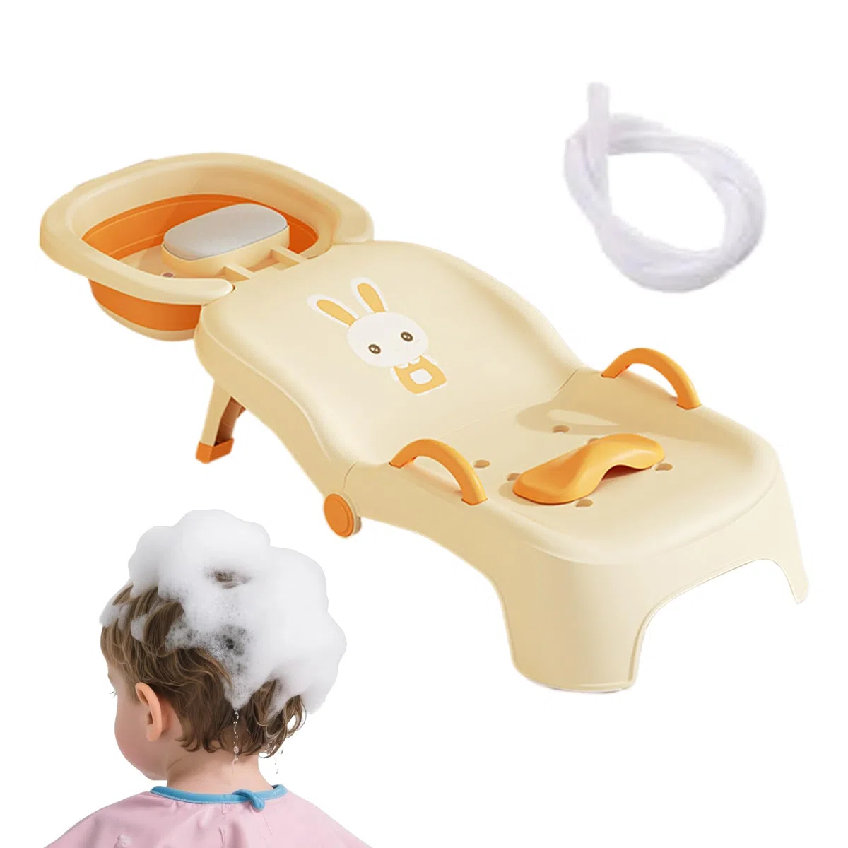 Shampoo-Stuhl für Kleinkinder - Faltbarer Sitz zum Haarewaschen für Kinder im Salon,Verstellbarer Sitz Kopfspüler Für 0-10 Jahre Für Haushalt & Salon