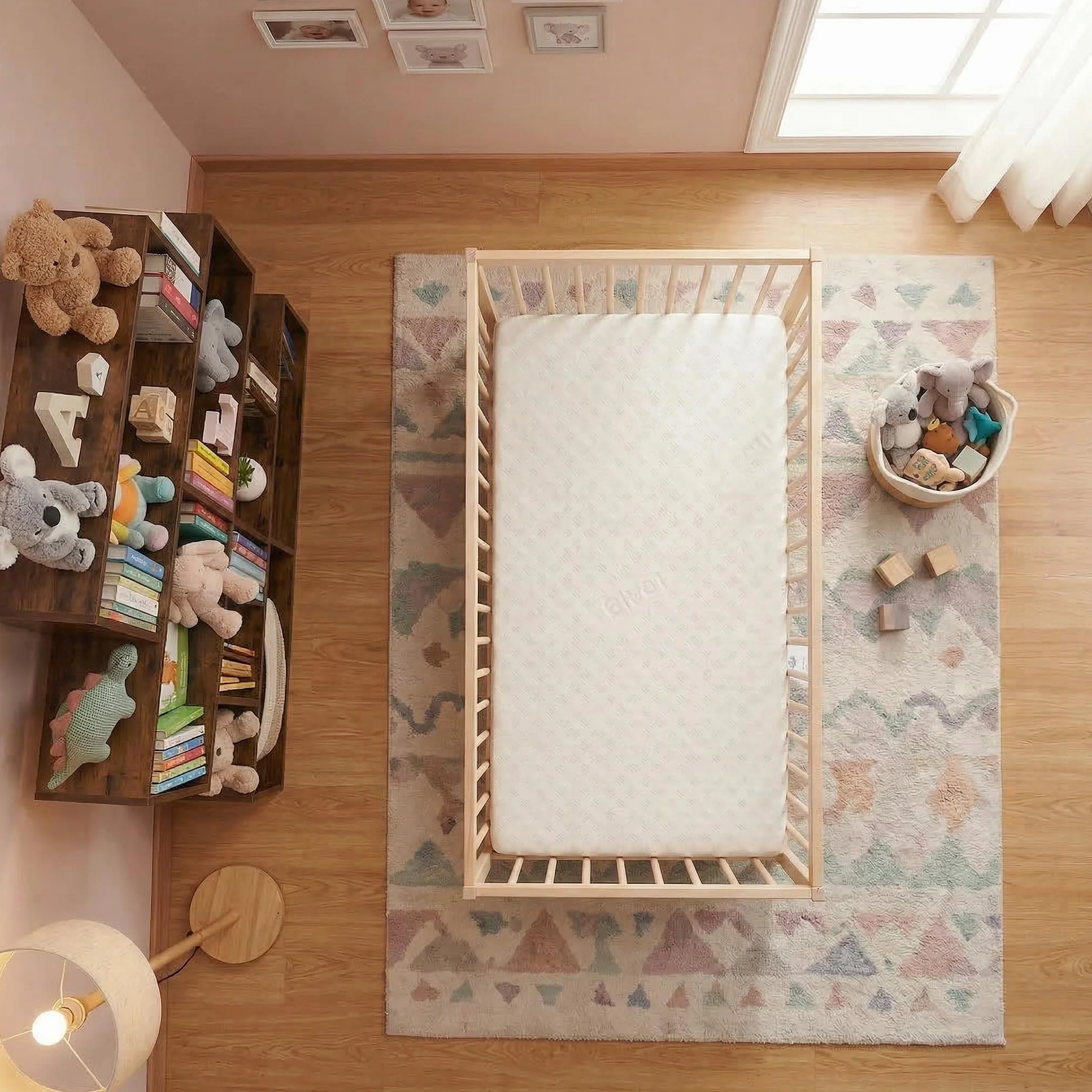 Materassimemory.eu - Matratze für Wiege Babybett Modell Bimbo Plus Erstickungsschutz Maßnahme 60x125 cm hoch 11 cm mit abnehmbarem Bezug und maschinenwaschbar mit kostenlosem Erstickungsschutzkissen.