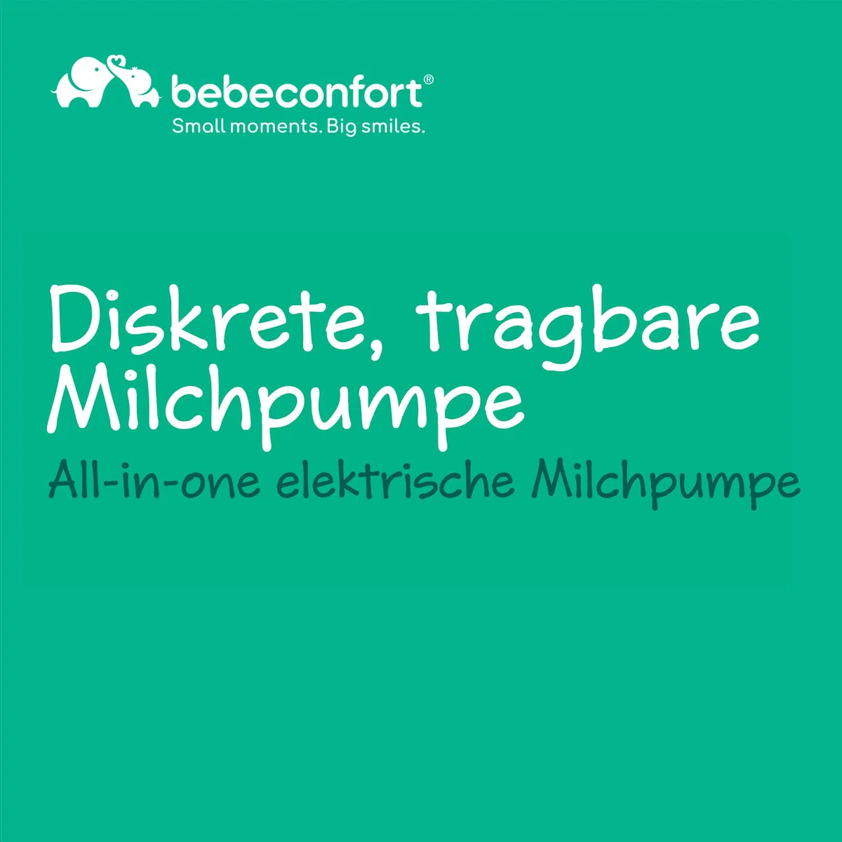 Bebeconfort Diskrete Milchpumpe Handsfree, freihändige Milchpumpe elektrisch, leises Abpumpen (51db), 3 Pumpmodi, 15 Saugstufen, langlebiger Akku, 210 ml großer Behälter