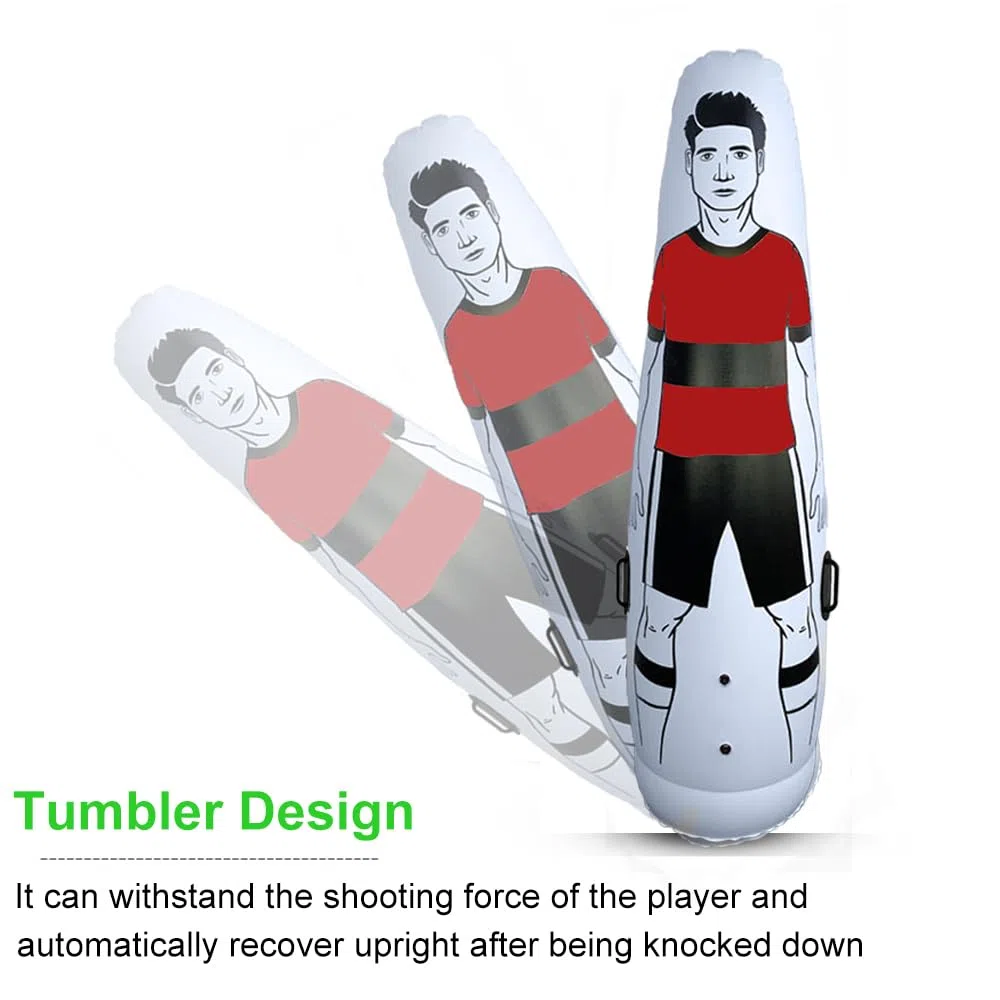 TNZMART Red Soccer Aufblasbares Schnuller-Set, Freistöße, Luftpuppe, Wand, Fußball, Training, Schnuller mit Pumpe für Anfänger