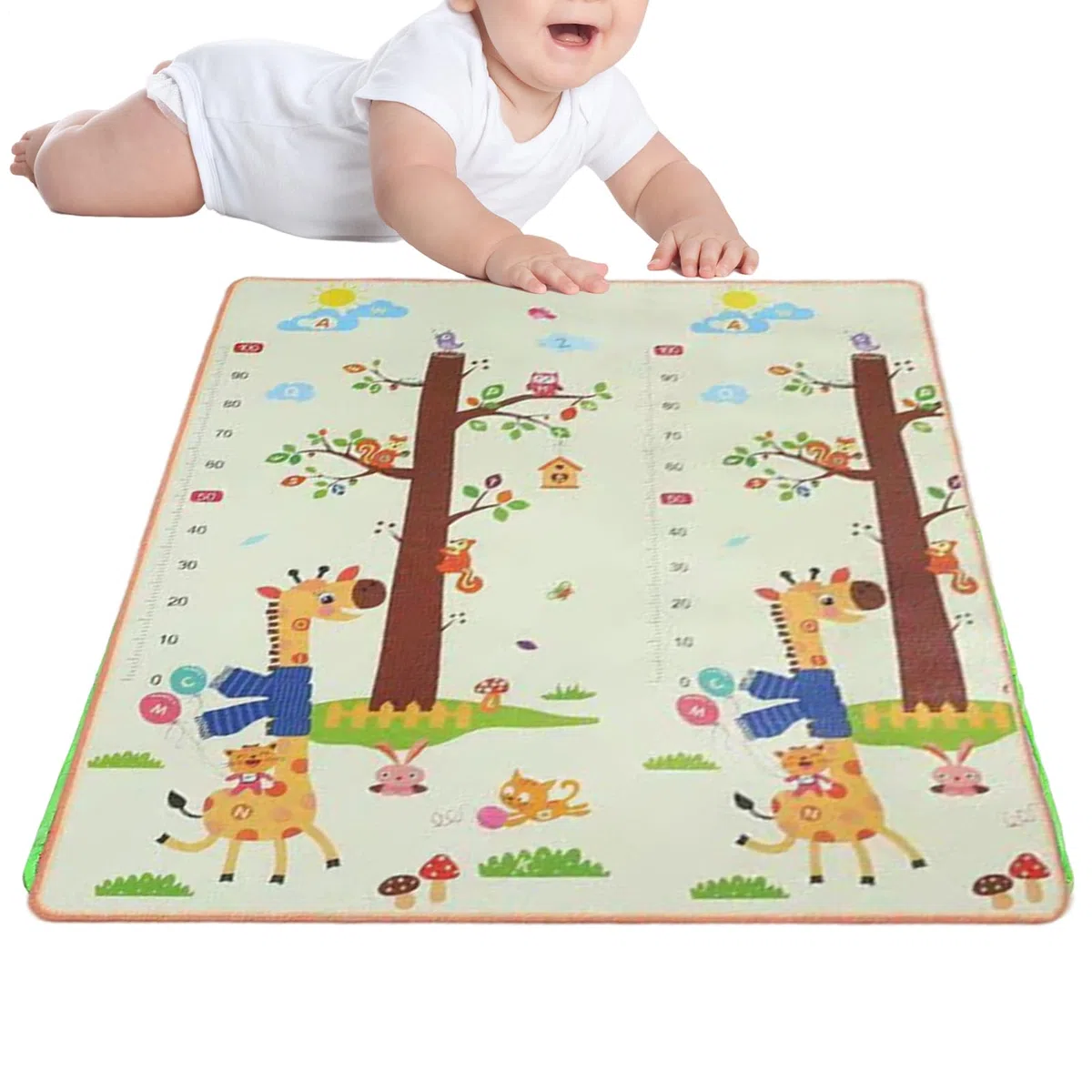 Kinder-Spielteppich, waschbarer Klassenzimmer-Teppich, doppelseitig, interaktiv, für Klassenzimmer, Spielzeit, drinnen und draußen, Picknick, Kindergarten, Krabbeln, Training, Kindergarten