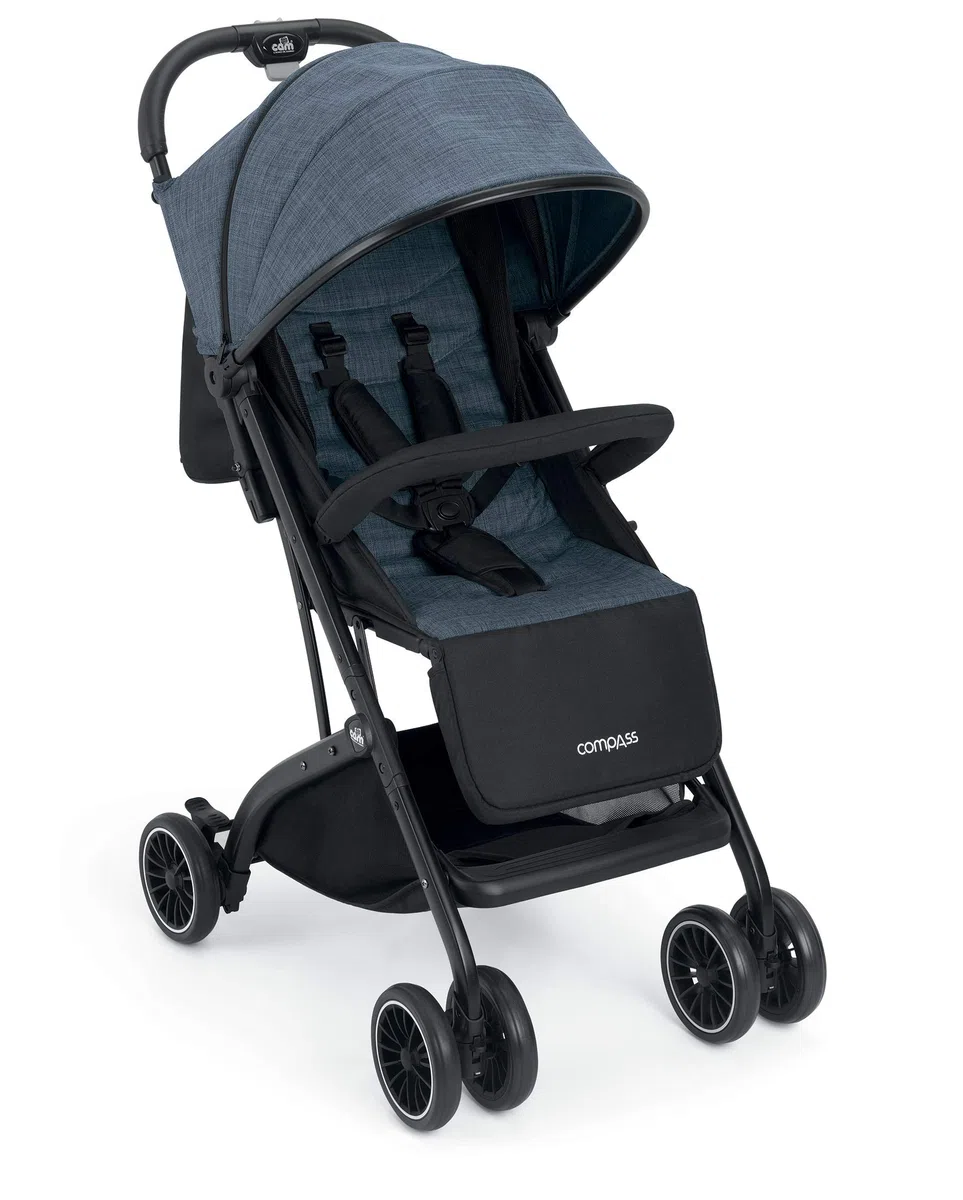 CAM Sportwagen & Buggy COMPASS Sitzbuggy leicht kompakt klappbar | Reisebuggy hochwertige Materialien - made in Italy (Dunkelblau)