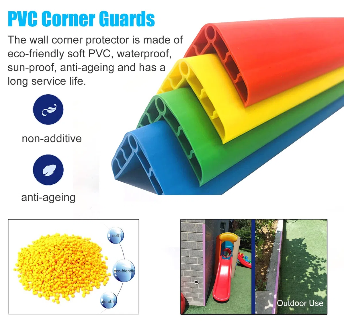 Eckenschutz, Kantenschutz für Wände, wasserdicht, PVC, babysicher, Treppenhaus, Fensterbank, selbstklebend, Grün, 100 cm