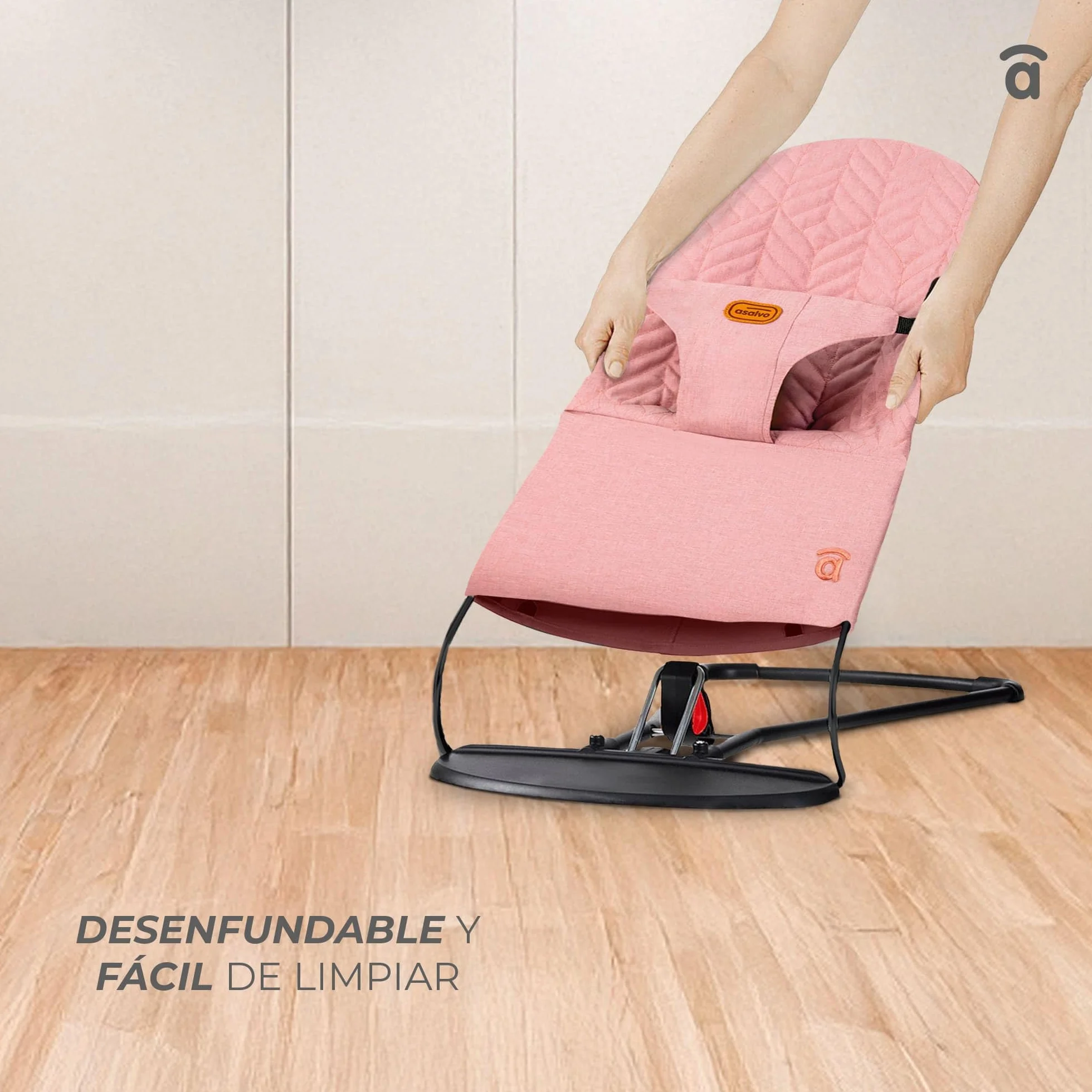 Asalvo PARADISE Babyhängematte 2-in-1 mit Schaukel- und Schaukelfunktion, 0-1 Jahre, max. 13 kg, leicht und kompakt, natürliches Schaukeln, 3-Punkt-Gurt, neigbar und faltbar, Beige