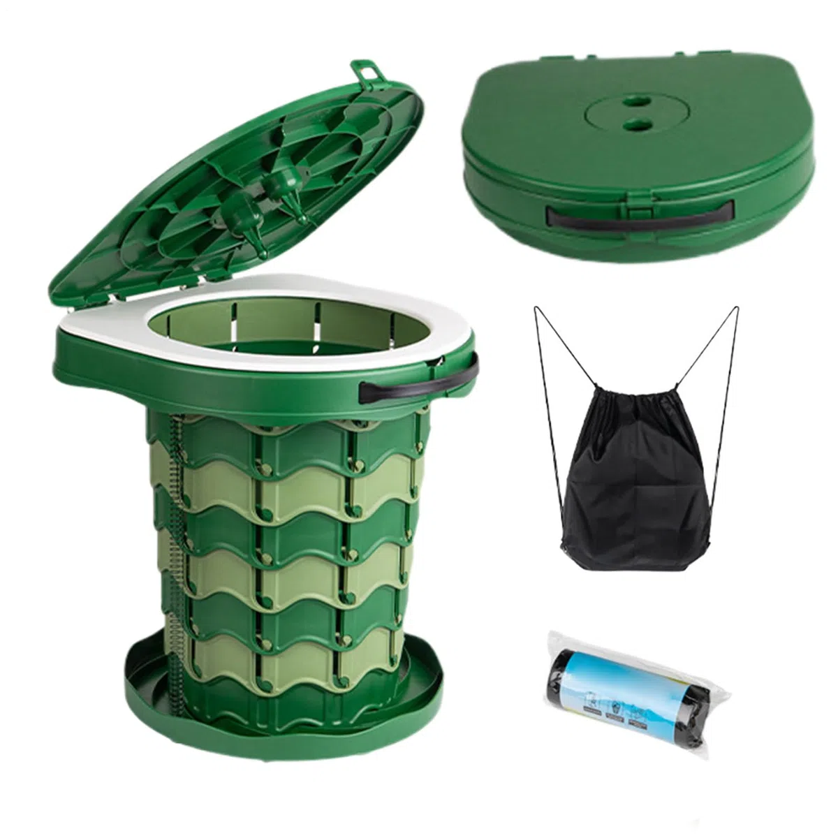 Toilette - Faltbare Toilette, Höhenverstellbarer, versenkbar für Kinder und Erwachsene, Outdoor Campinghocker für Boot, Strandzelt, Wandern, lange Reisen