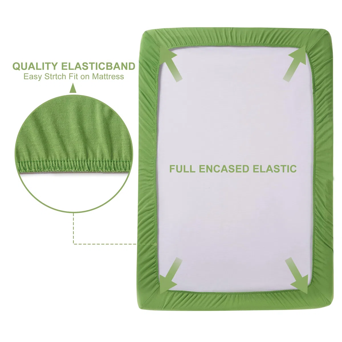 TILLYOU Spannbettlaken für Kinderbetten, 2er-Pack, Packung und Spiellaken für Kleinkindermatratzen, weich und atmungsaktiv, 96,5 x 61 cm, Pack n Play Matratzenbezug, Apfel- und Fruchtgrün