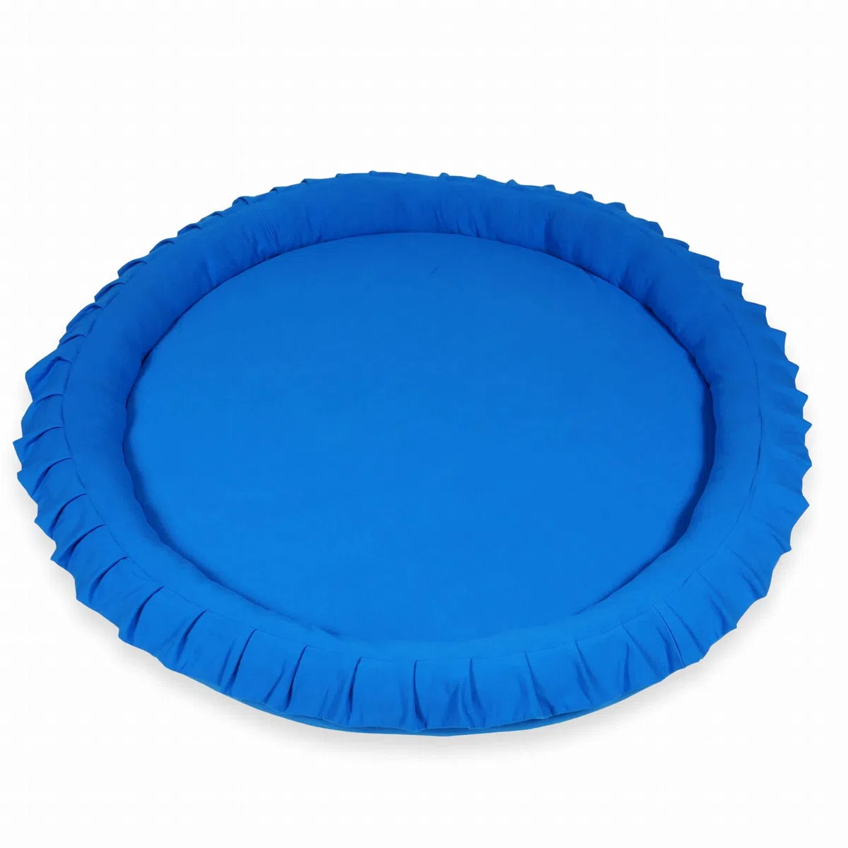 Mimii Baby Spielmatte 120 cm Rund blau - Baby Spielnest aus Schaumstoff - Krabbelmatte mit Rand - Weiche Bodenmatte für Kinderzimmer - Sicher & Waschbar