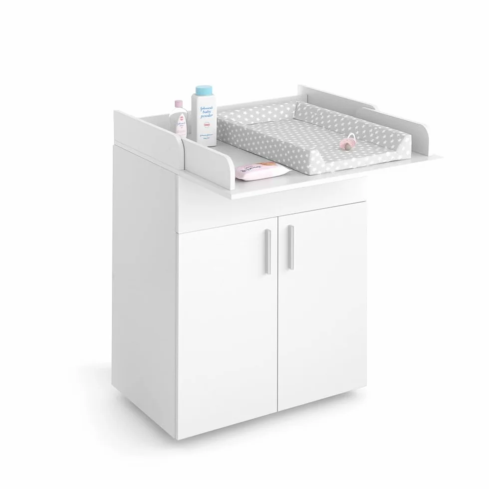 Vicco Wickelkommode Lena, Weiß, 75.2 x 101.5 cm, umbaubar zur normalen Kommode nach der Wickelzeit