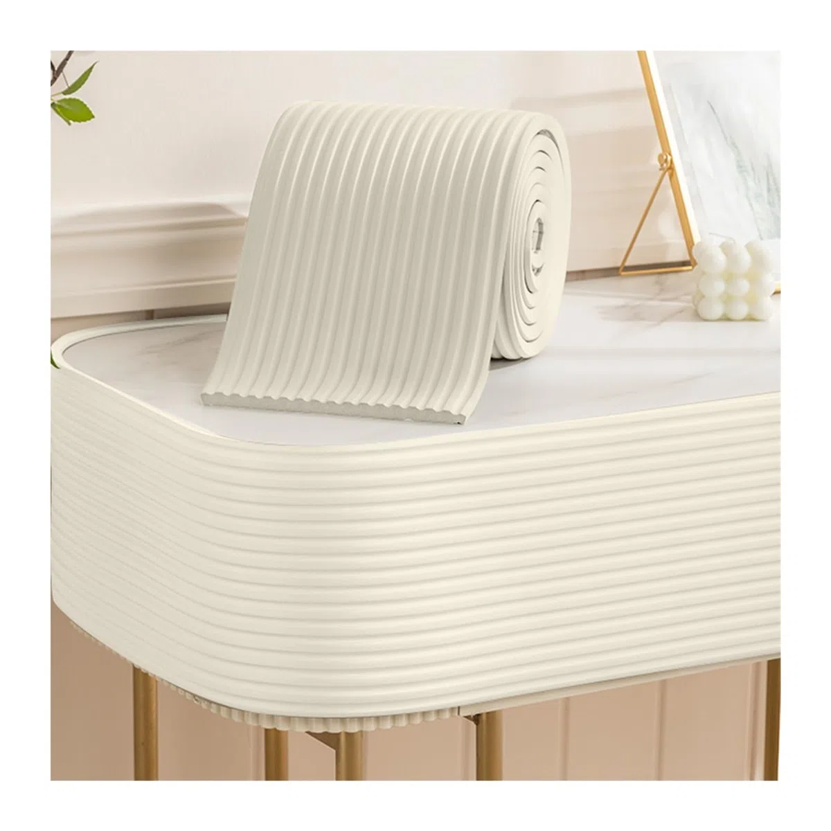 Schaumstoff-Sicherheitsstreifen Selbstklebend Kanten- und Eckenschutz für Möbel, Tische, Stühle, Treppen und Arbeitszimmer, Braun, 2M
