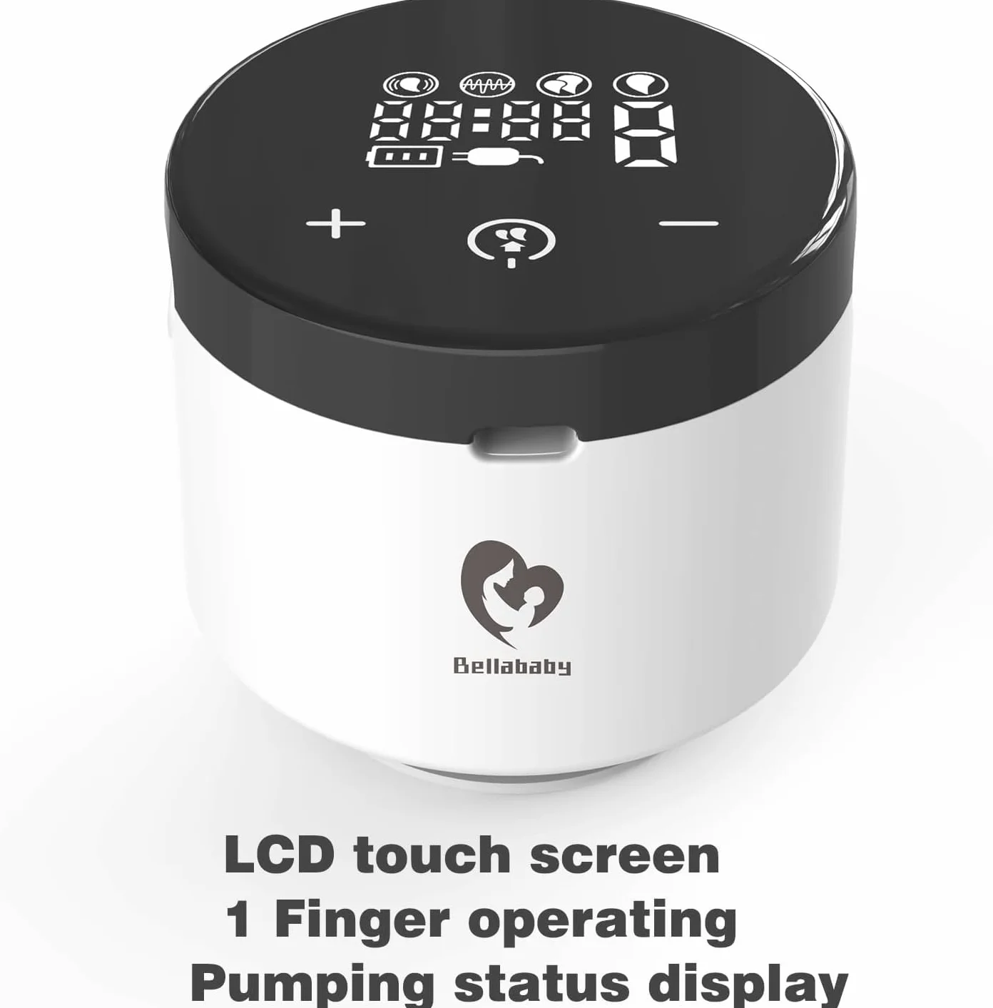 Bellababy Milchpumpe Elektrische Tragbare, Milchpump Freihändig, Geräuscharm und Schmerzfrei, 4 Modi & 9 Saugstufen, mit Touchscreen-LCD-Display,Einsatzgröße: 17 mm, 19 mm, 21 mm