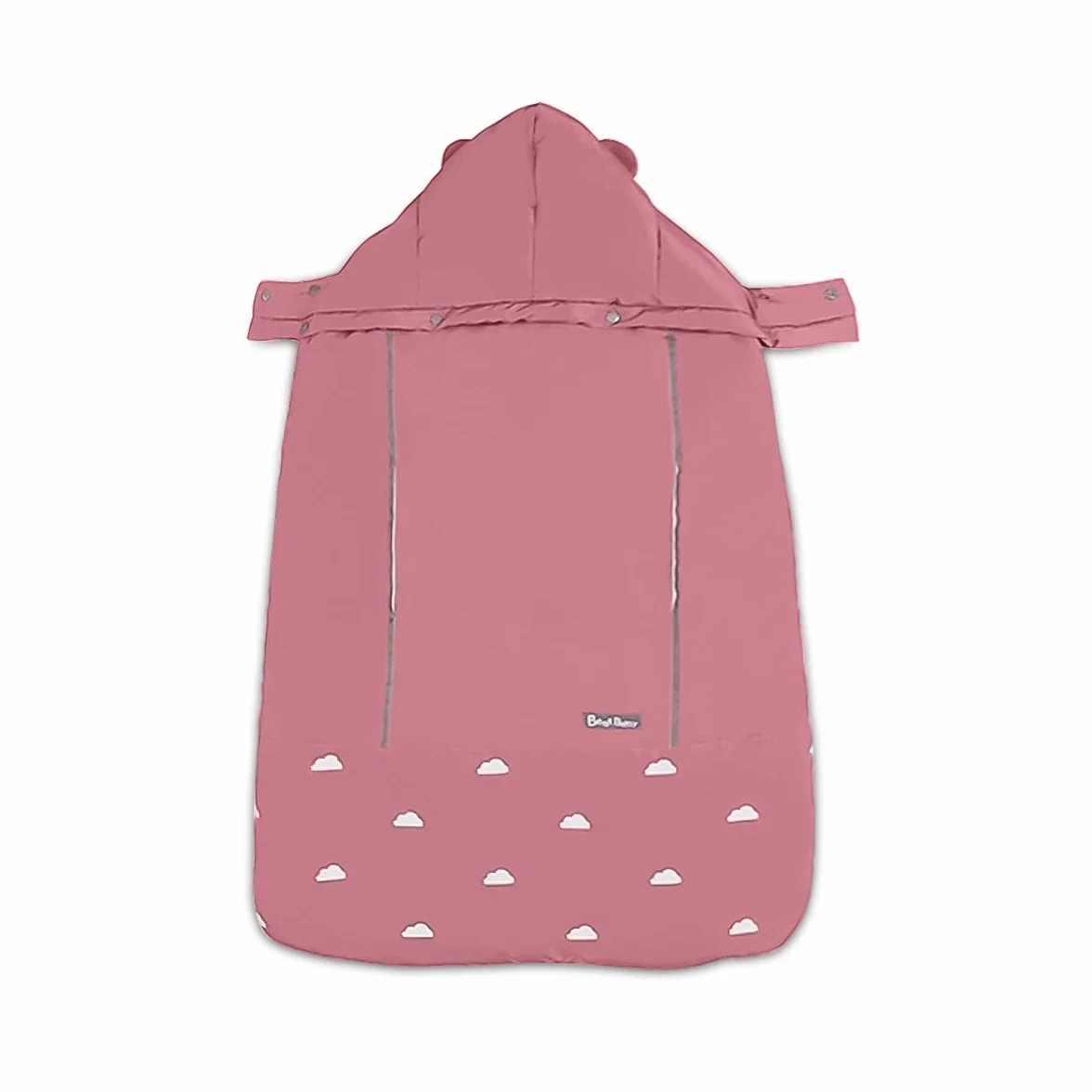 SONARIN Universal All Seasons Regenschutz für Babytrage, Wintermantel warm, Fußsack, Winddicht, Wasserdicht, Abnehmbarer Hut(Rosa)