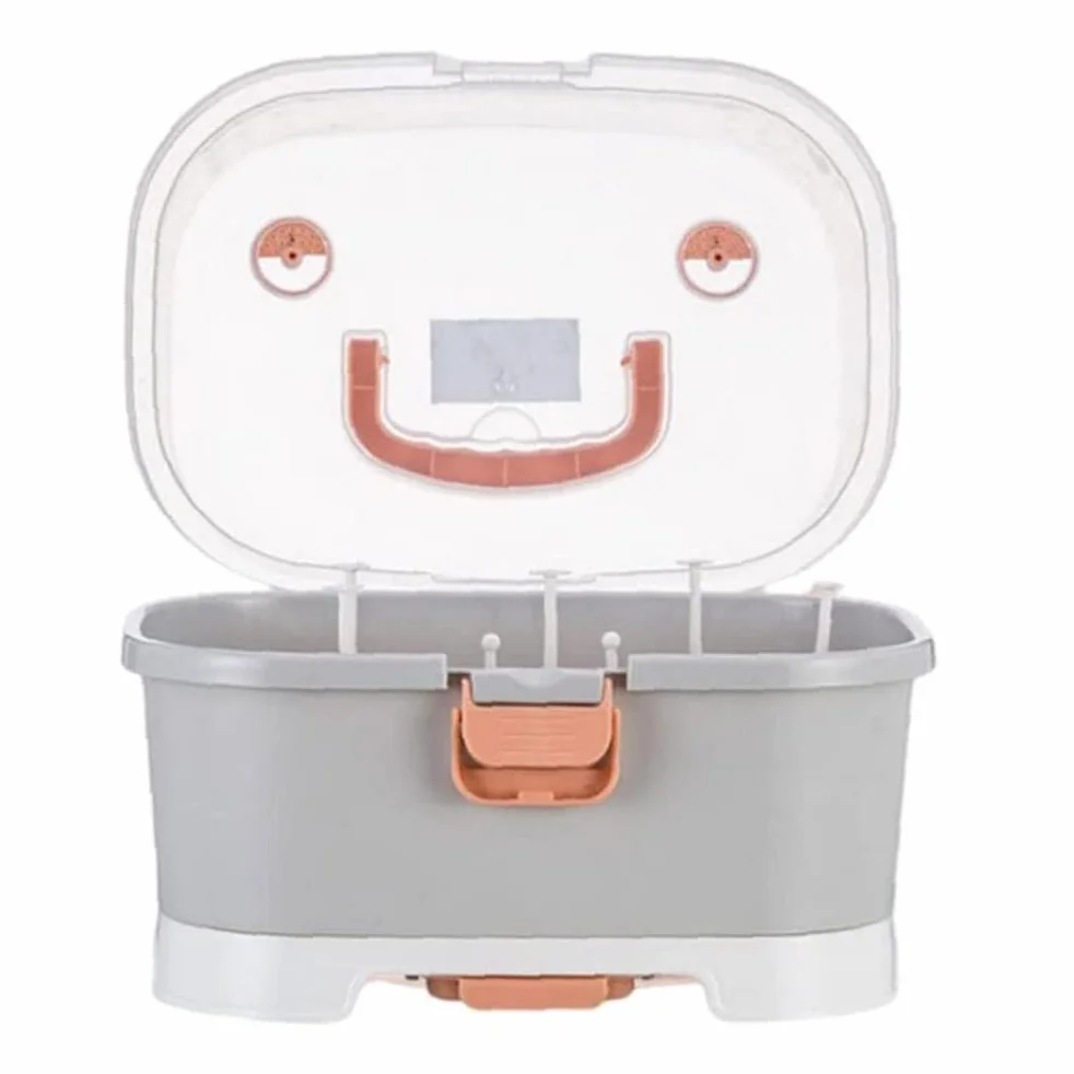 Babyflaschen-Trockenständer mit Abdeckung Stillflaschen-Aufbewahrungsbox Baby-Geschirr-Organizer für Outdoor-Reisen zu Hause