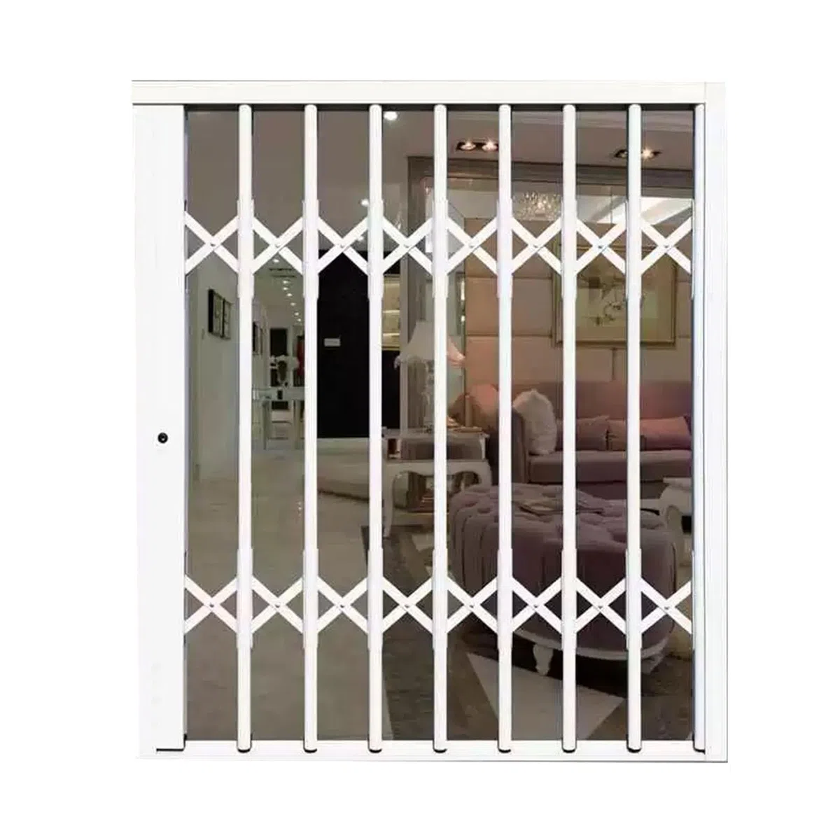 Securi Türstopper aus Aluminium mit Schloss, faltbares Schiebetor, für den Außenbereich, Zuhause, sicher und kindersicher und tragbares sicheres Gerät