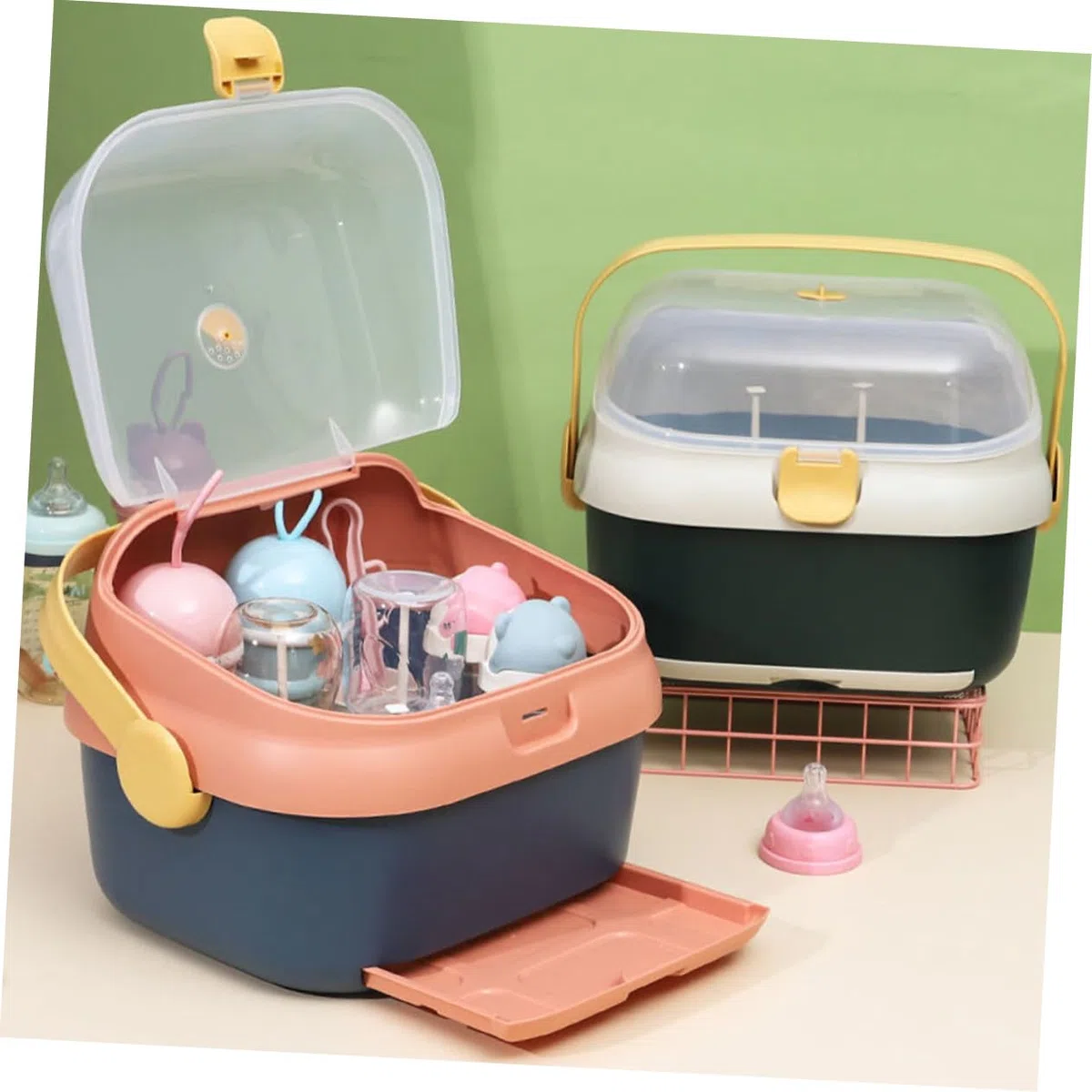 Babyflaschen Trockenbox Großformat Mit Deckel Staubdicht Babyflaschenhalter Aufbewahrungsbox Frei Multifunktional Für Babypflege Und Flaschenreinigung