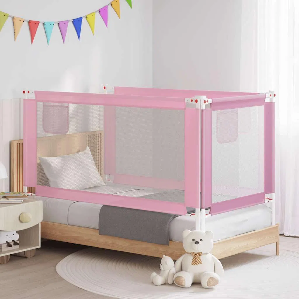 Generisch Kleinkind-Bettschutzgitter Rosa 160x25 cm Stoff,Baby & Kleinkind,Babysicherheit,Baby-Bettschutzgitter-10203