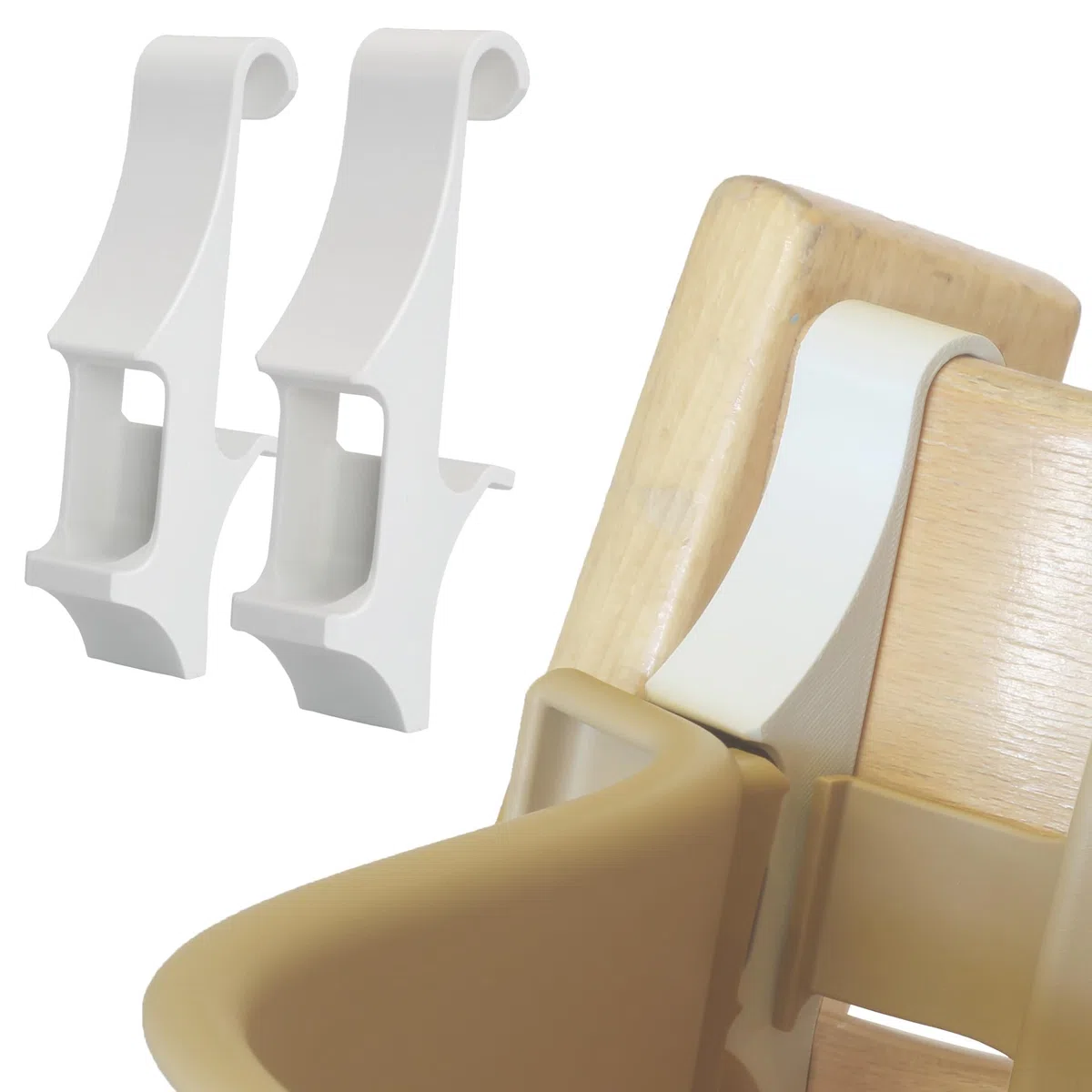 Adapter für ältere Tripp Trapp Modelle, Baby-Set Verbindung, vor 2003, Weiß | Einfache Klemmbefestigung ohne Werkzeug