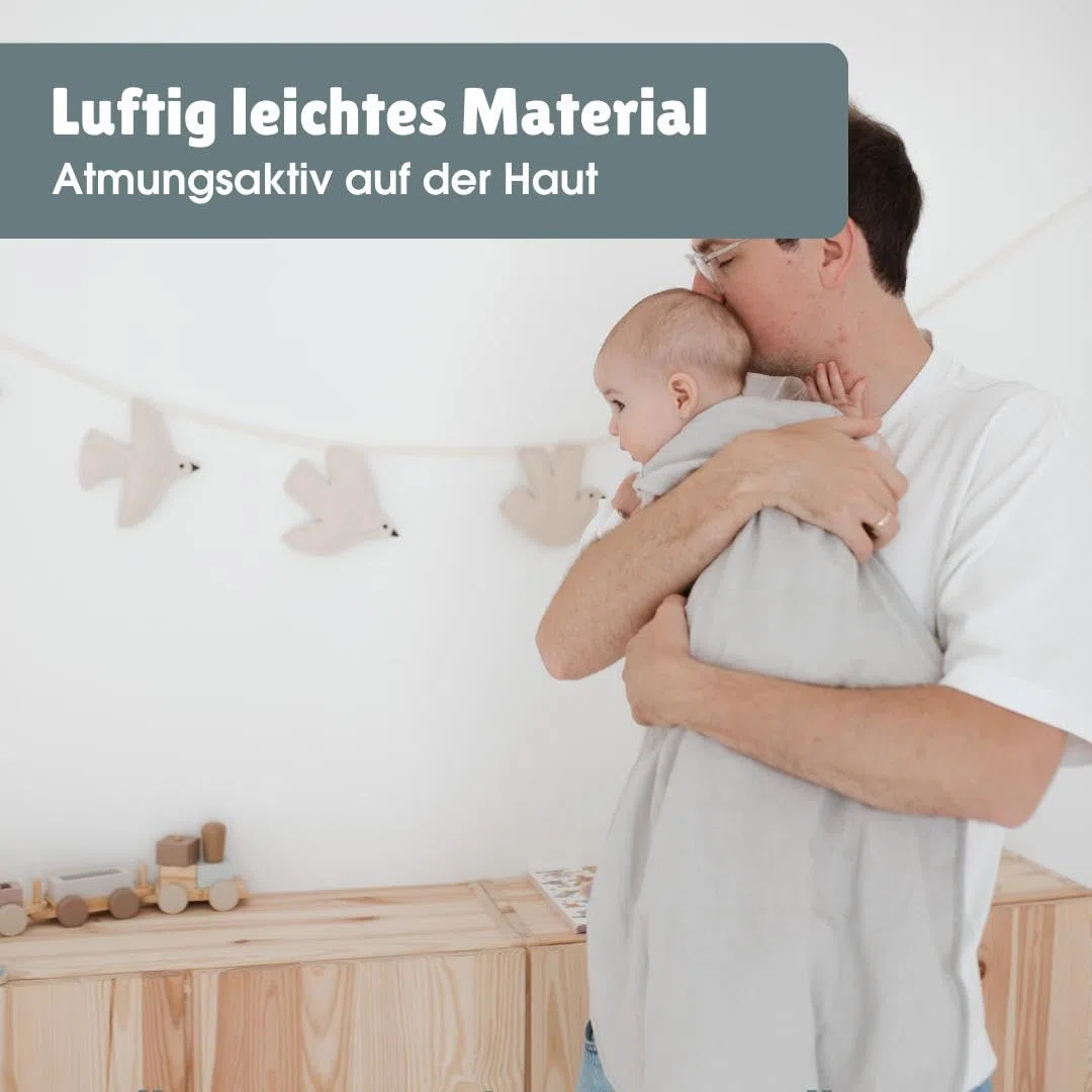emma & noah Baby Schlafsack 0.5 TOG, Leinen Schlafsack für den Sommer, 100% Leinen, OEKO-TEX Zertifiziert, Atmungsaktiv und Leicht, Strampelsack für Neugeborene