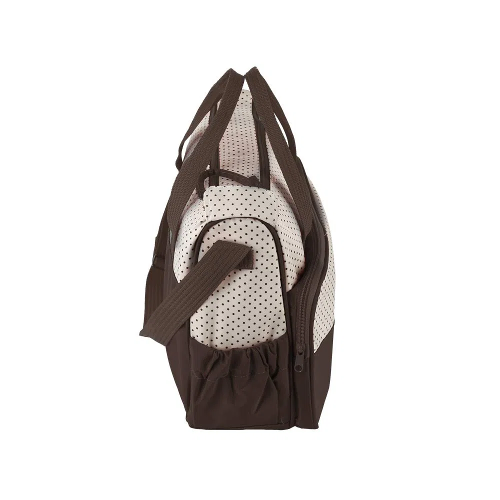 Baby Wickeltaschen-Set Multifunktions-Wickeltasche Komfort Baby Mama Set 5-teilig großes Fassungsvermögen – mit Punktemuster, Wickeltasche für Windeln