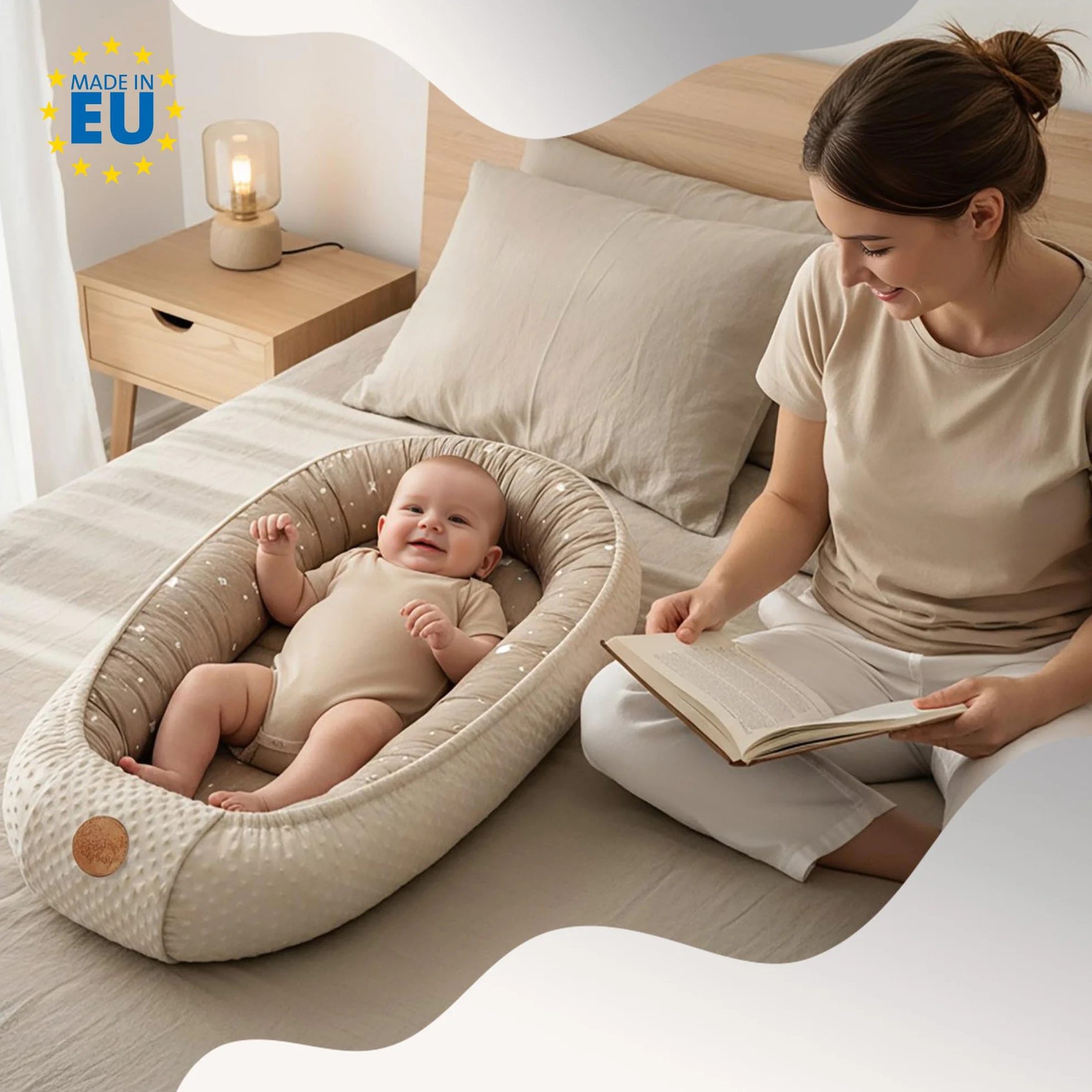 Nestchen Baby - Babynestchen Neugeborene Minky Babynest für Kinderbett Vielseitiges tragbar Nest kuschelnest zubehör für babybett warm Winter coccon Giraffen