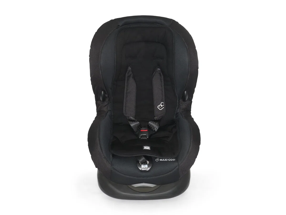 Dooky Sitzauflage Kinderwagen, Buggy Sitzauflage, universal mit Gurtöffnungen, 3D-Mesh temperaturregulierend, waschbar & schnelltrocknend, rutschfeste Unterseite, für Kinderwagen & Autositz, Schwarz