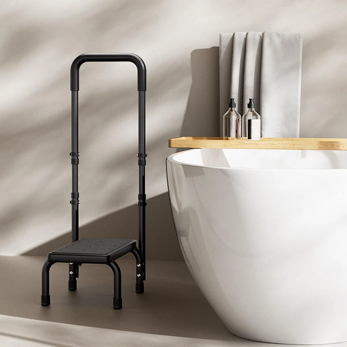 Tritthocker für Erwachsene rutschfest, tragbar, höhenverstellbar | Breite Stufe für Küche & Bad für Zuhause, Küche, Bad, Schlafzimmer, Garten, Senioren, Schwangere & Kinder