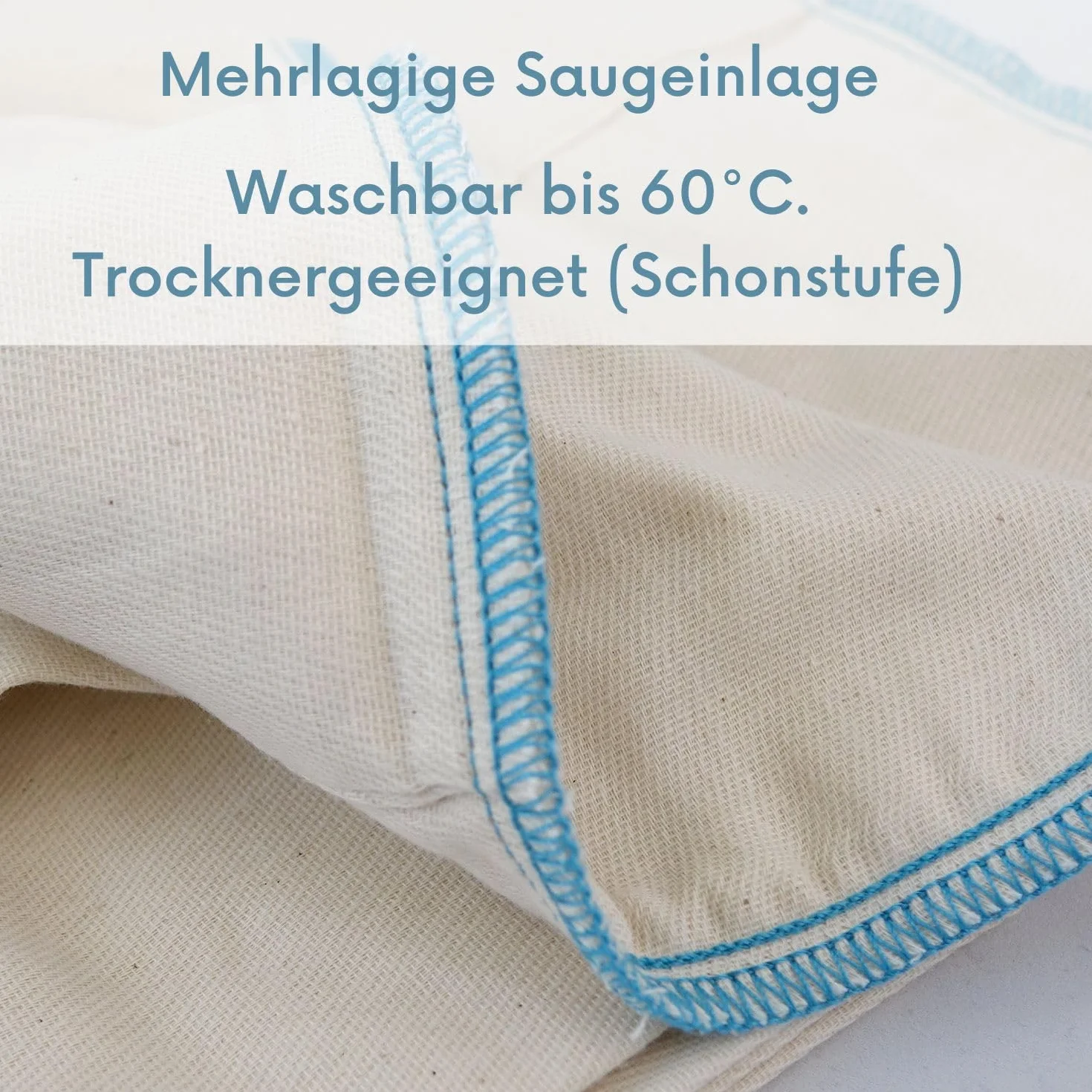avo + cado Biobaumwolle Prefolds Gr. 3-10 Stück - passen in One Size und XL Überhosen für Stoffwindeln - 100% ungebleichte Öko-Tex Baumwolle