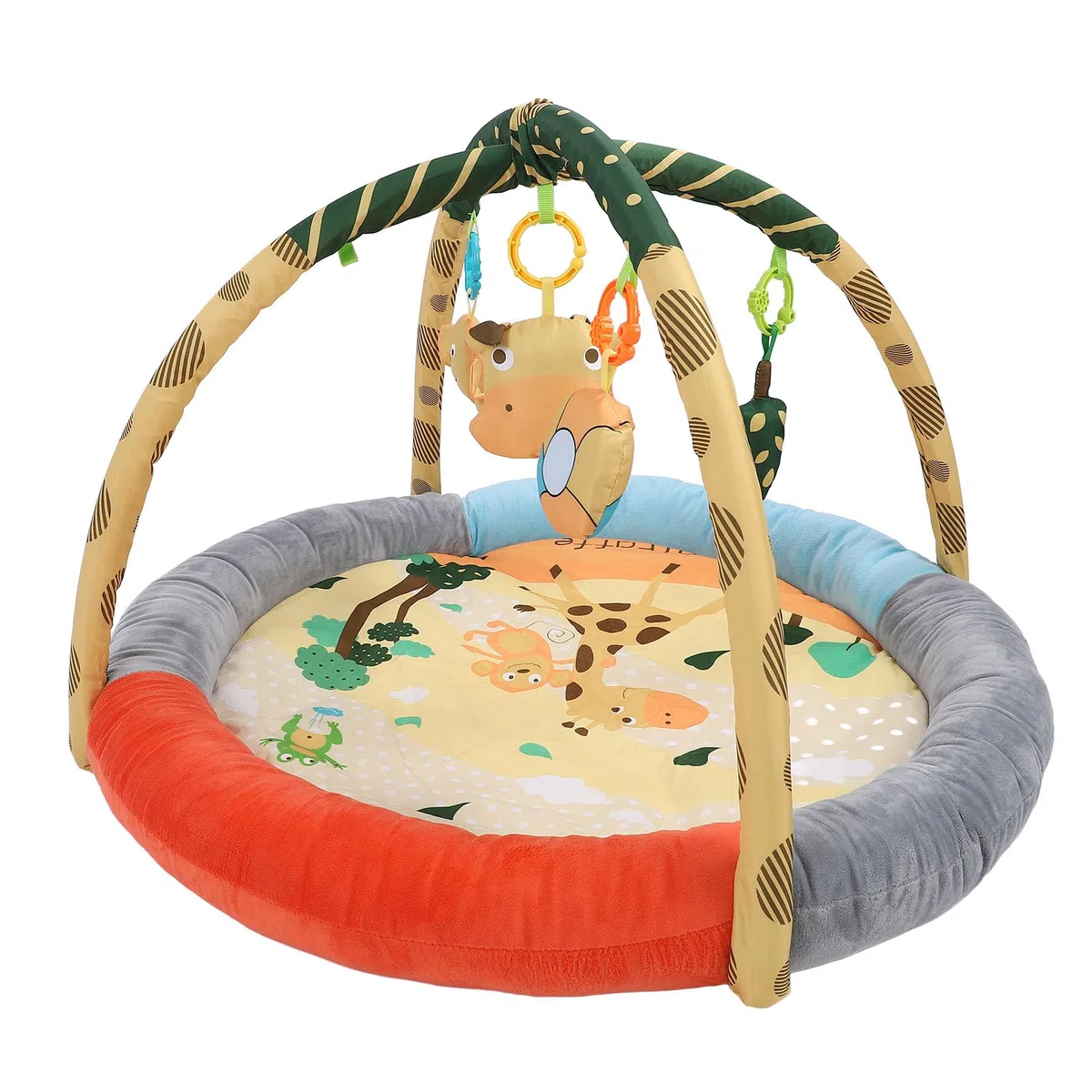 GLOGLOW Plüsch-Baby-Turnmatte, Spielmatte aus Weicher Baumwolle, Großes Baby-Aktivitäts-Fitnessstudio, Sensorische Entwicklung für Kleinkinder