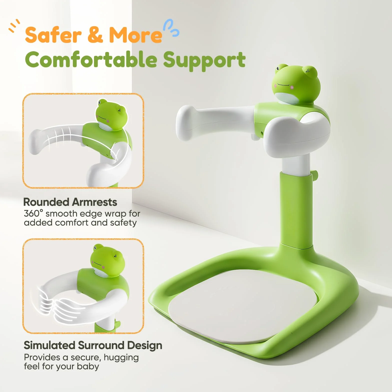 Baby Dusche Ständer mit Duschhalter, Baby Shower Stand Support, Frosch | Höhenverstellbar, Rutschfeste Basis, BPA-frei, Ideal zum Baden, Wickeln & Umkleiden, Für Kinder 6-36 Monate