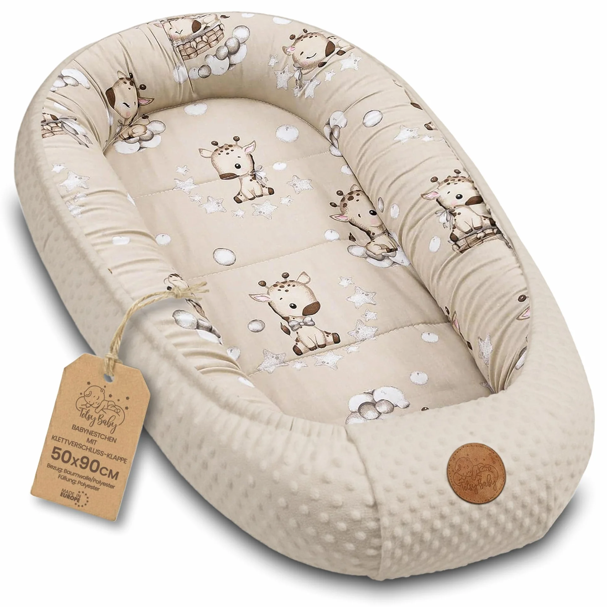 Nestchen Baby - Babynestchen Neugeborene Minky Babynest für Kinderbett Vielseitiges tragbar Nest kuschelnest zubehör für babybett warm Winter coccon Giraffen