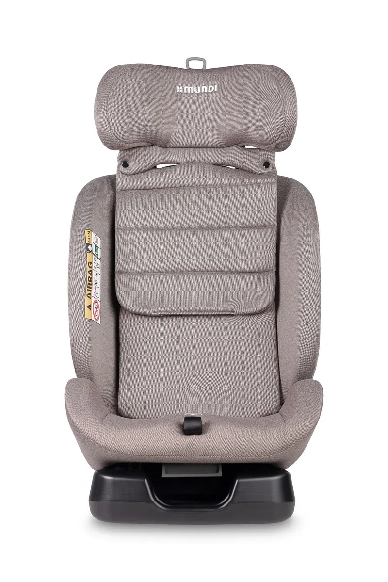 CARETERO - Kindersitz Auto Ohne Isofix - Autositz für Kinder 40-150 cm - Kinderautositz ab Geburt bis zum etwa 12. Lebensjahr - 5-stufige Neigungsverstellung - Mundi i-Size Beige