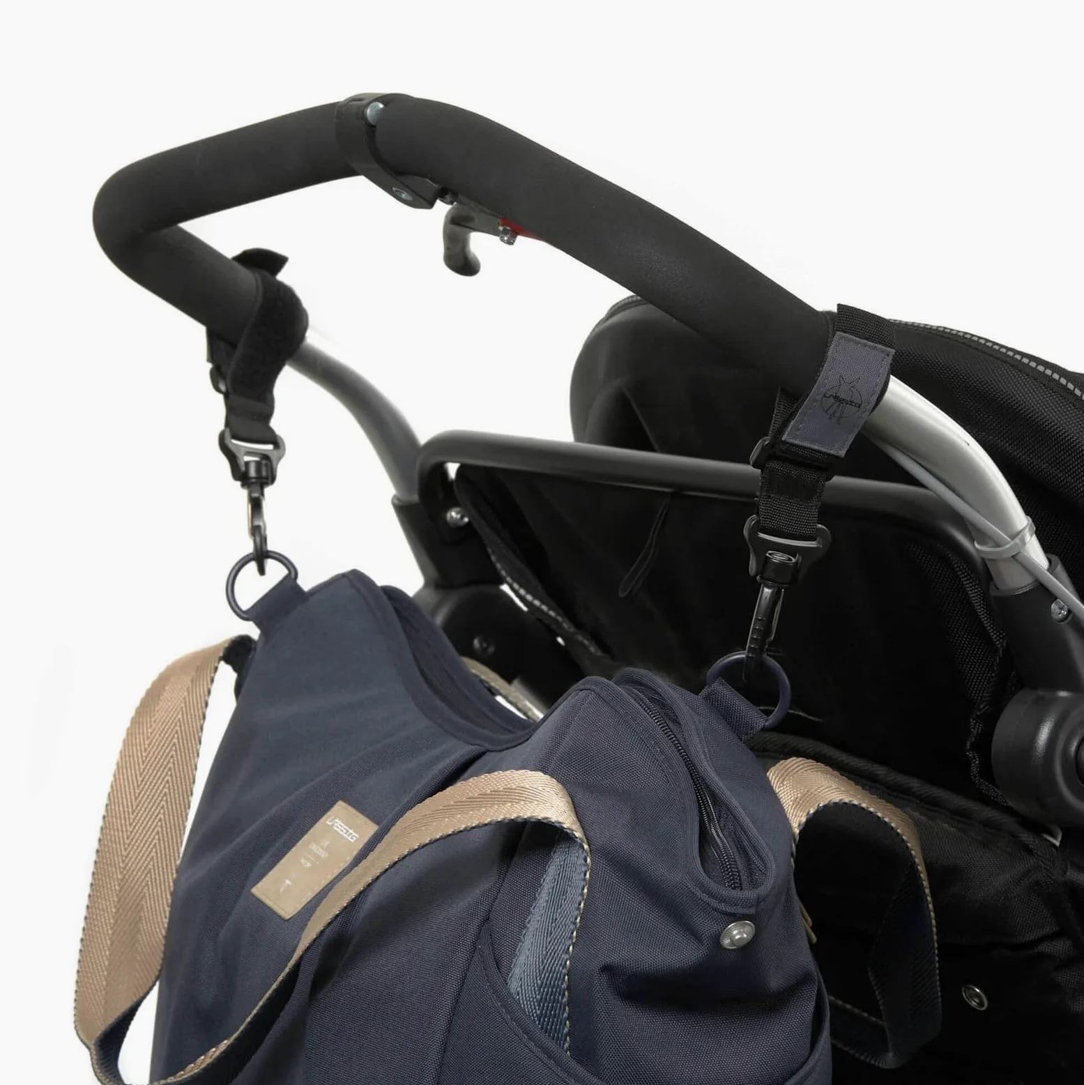 LÄSSIG Baby Wickeltasche Zwillinge Zwillingswickeltasche Babytasche Kliniktasche Wickelrucksack inkl. Wickelzubehör/Green Label Twin Bag Triangle navy