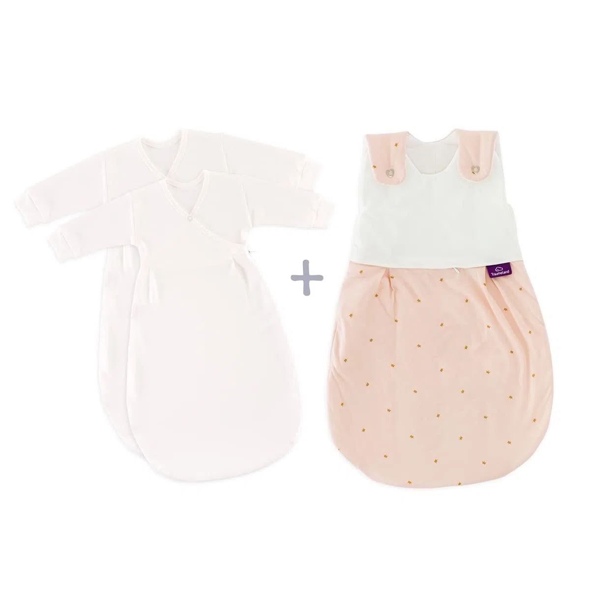 Träumeland Babyschlafsack LIEBMICH 3-teilig Set Märchengold, Größe 56/62