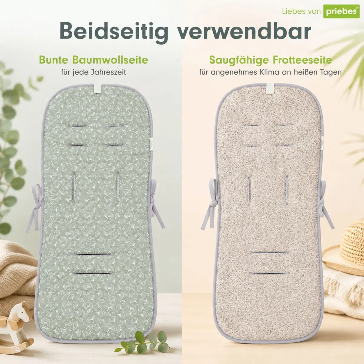 Sitzauflage Sissi für Kinderwagen & Buggy, Universal Atmungsaktive, antiallergische Sommer-Sitzeinlage, Schonbezug, Kühlt und schützt den Sitzbezug vor Flecken