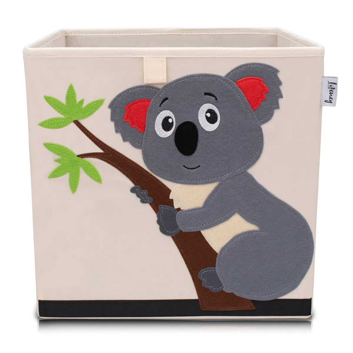 Aufbewahrungsbox im 3er Set Koala, Löwe und Tiger I Dreierpack Spielzeugbox mit Tiermotiv passend für Würfelregale I Ordnungsbox für das Kinderzimmer I Aufbewahrungskorb Kinder
