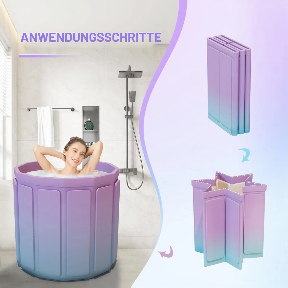Kiss Me Faltbare Badewanne 65x70cm Isolationsschicht