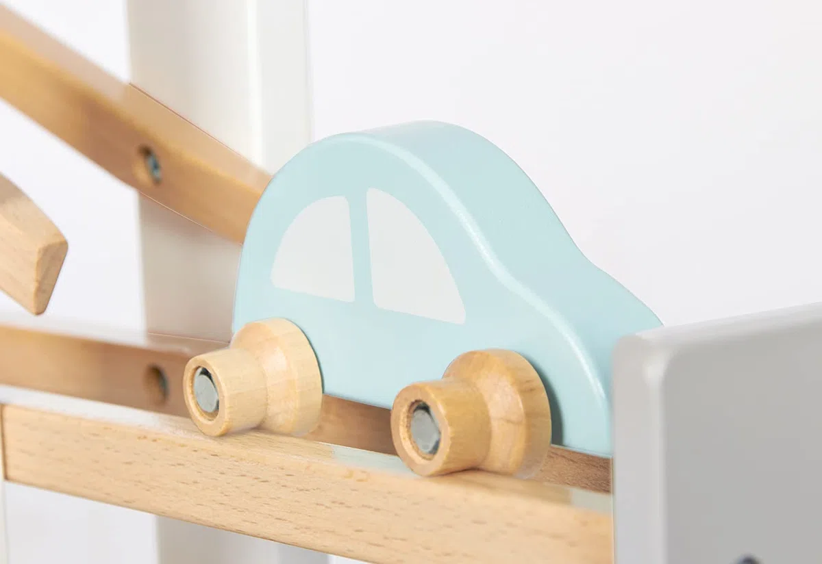 PINOLINO Kugelbahn Kuno, 9-teilig, aus Holz, L 68, B 25, H 56 cm, für Kinder von 3 – 6 Jahren