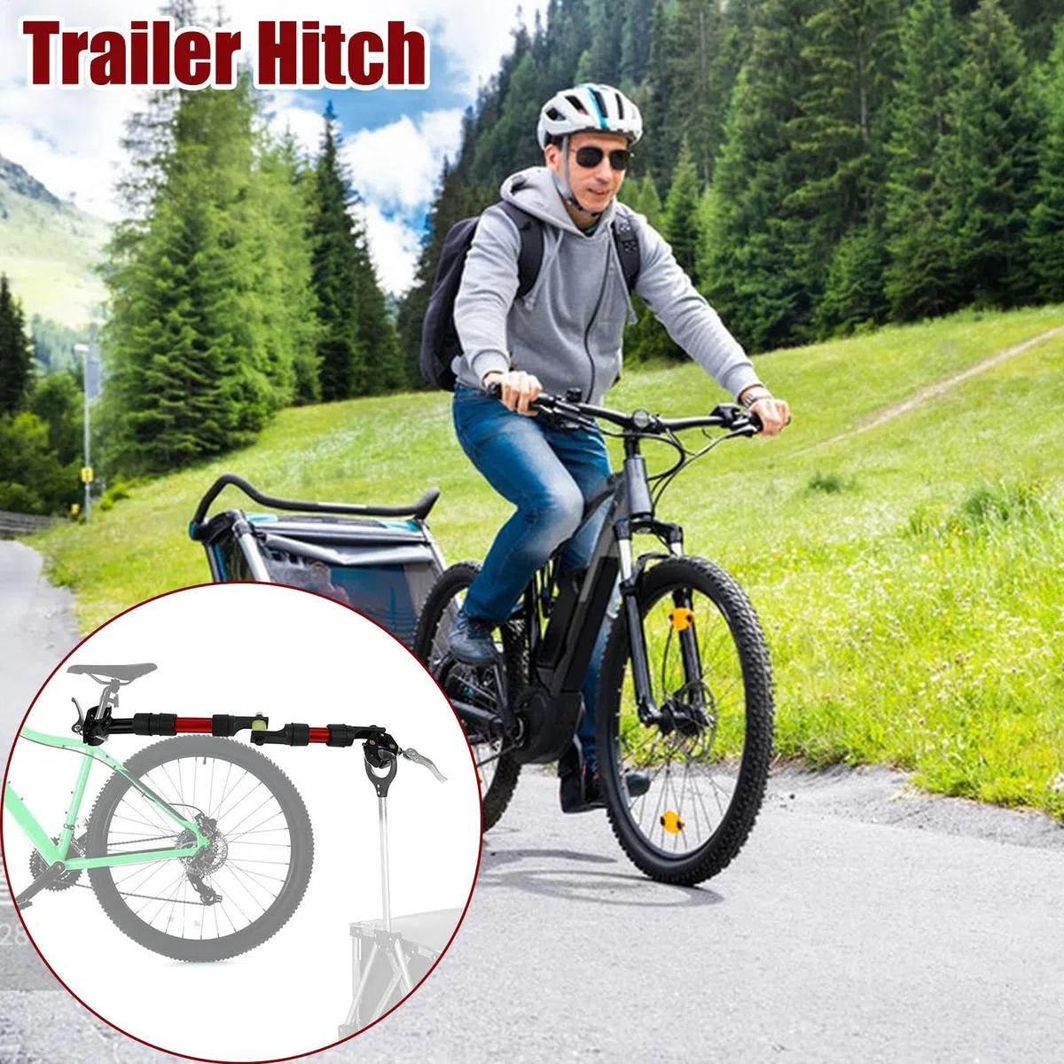 Anhängerkupplung für Fahrradanhänger, Adapter für Kupplung | Fahrradzubehör aus Legierung mit 270-Grad-Drehung für den Transport von Kindern, Lasten, Haustieren und im Freien