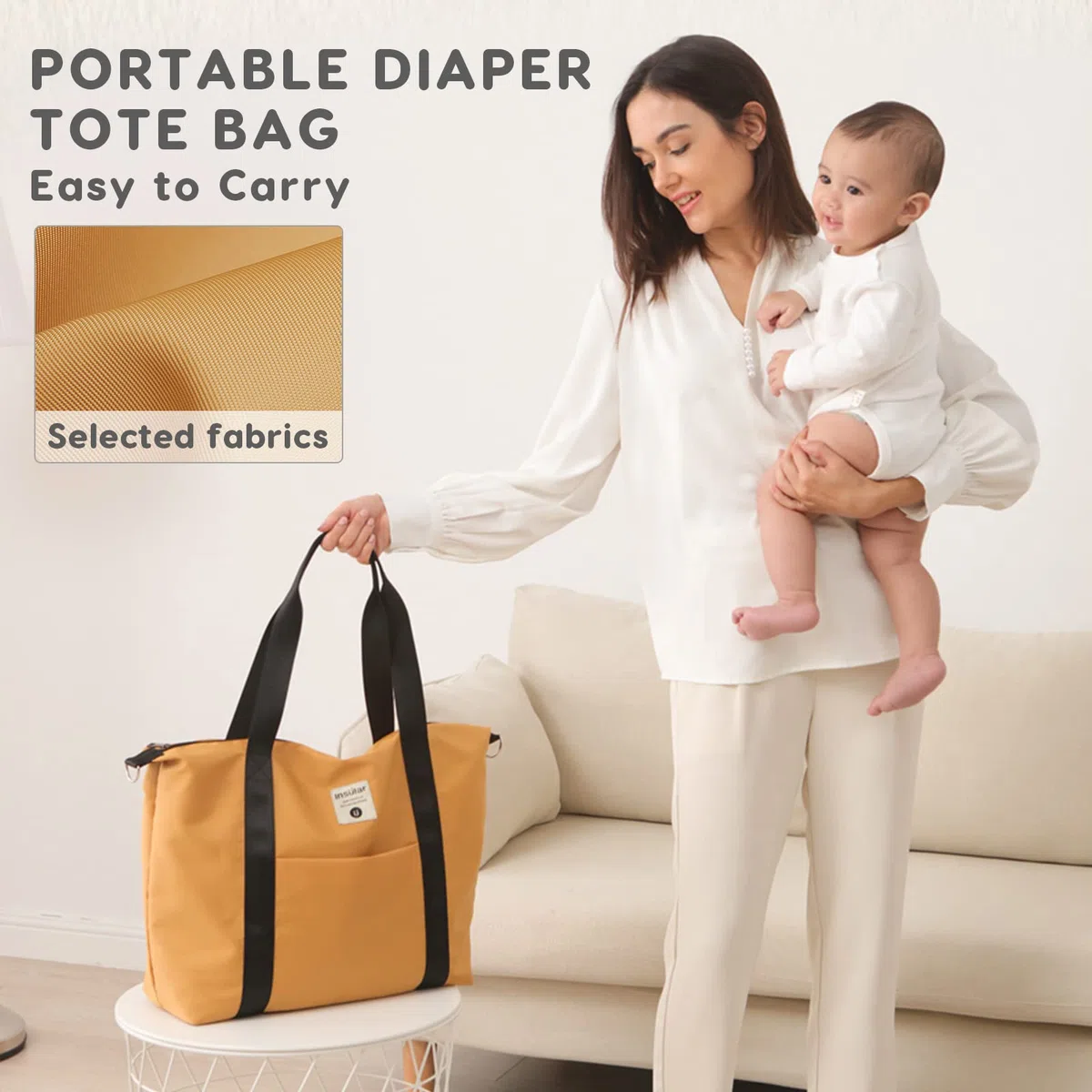 SONARIN Große Kapazität Wasserdicht Baby Wickeltasche,Stilvolle Reise Wickeltasche Umhängetasche Tragetasche Henkeltaschen Babytasche mit Wickelunterlage & Kinderwagen Haken