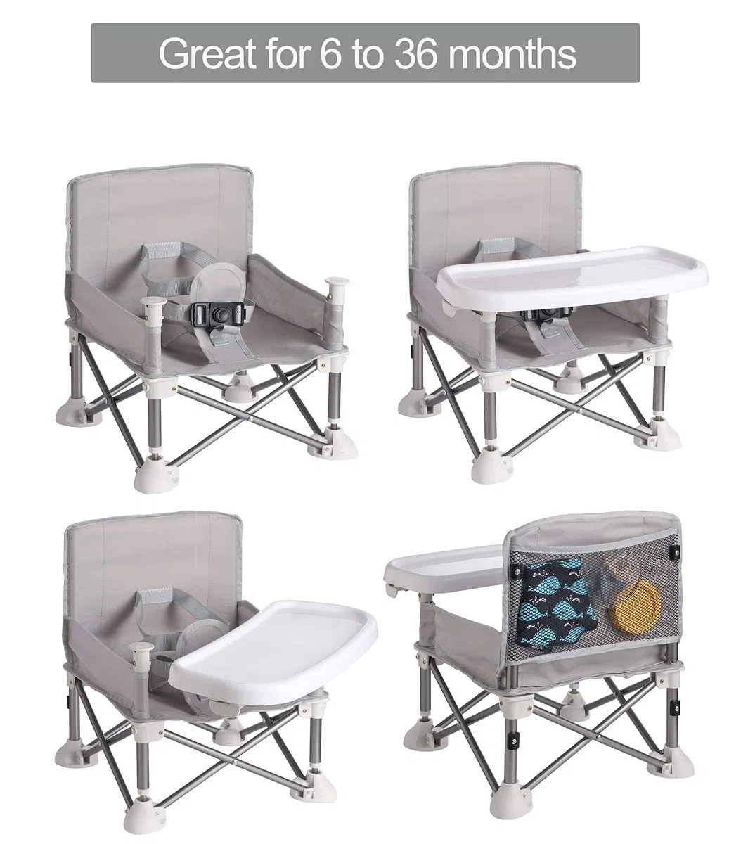 PandaEar Babystuhl Sitzerhöhung Tragbarer Klappbarer Booster Hochstuhl mit Riemen für Innen Außen Camping Strand