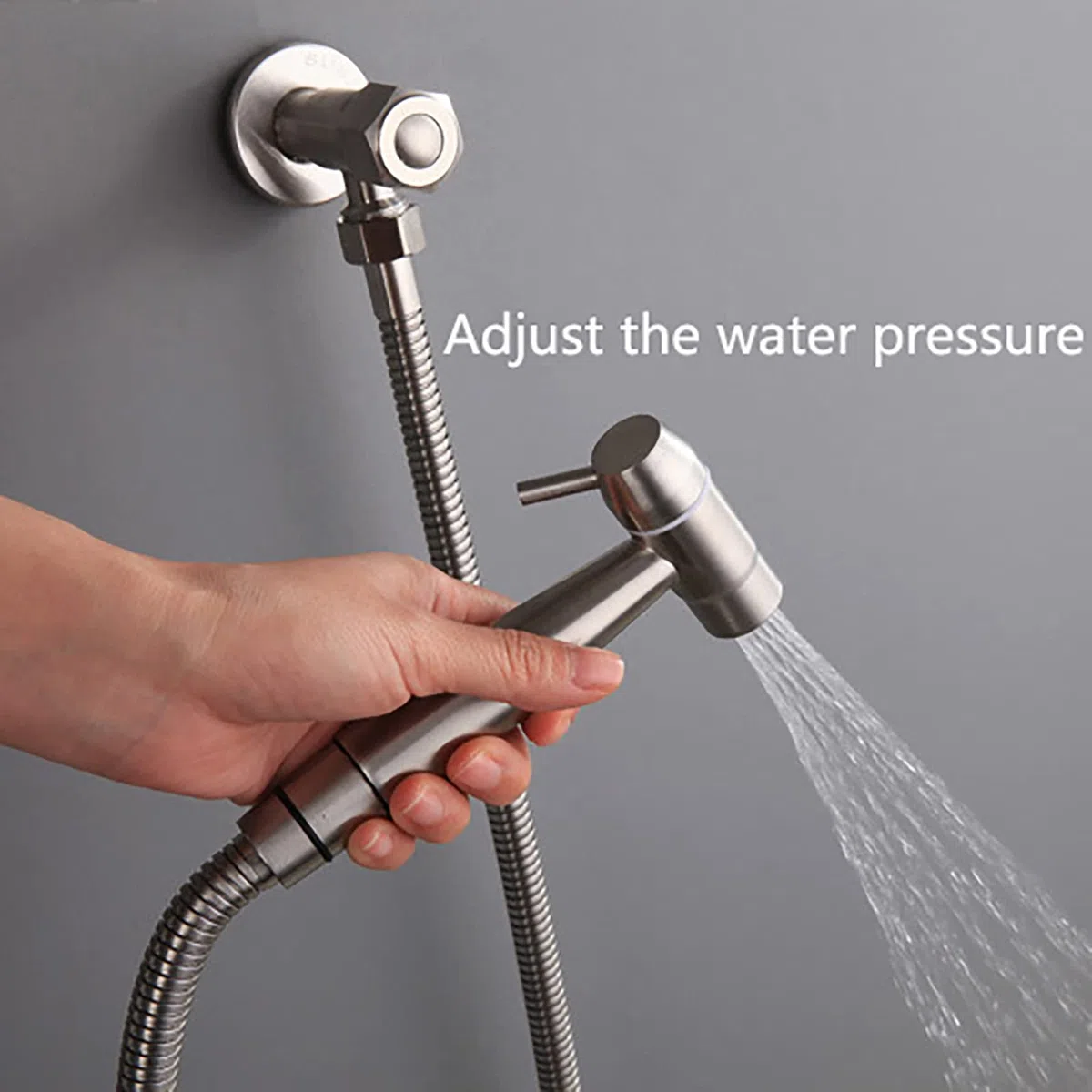Hand-Bidet-Sprühgerät for Toilette Messing gebürstetes Badezimmer-Stoffwindel-Sprühset mit einzelnem Kaltwasser, wandmontiertes Toiletten-Bidet-Sprühset for die Damenhygiene