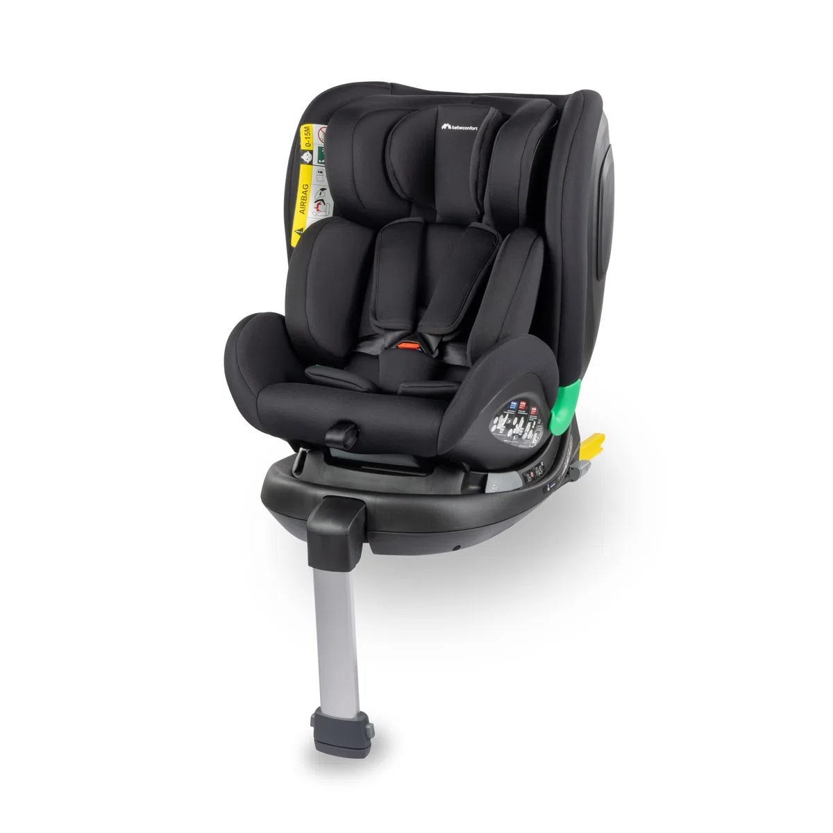 Bebeconfort EvolveFix Plus i-Size, Autositz 360 Drehbar, 0–12 Jahre, 40–150 cm, ISOFIX Kindersitz Drehbar, 10 Kopfstützenpositionen, 4 Liegepositionen, Seitenaufprallschutz, Funktionsgewebe,Black Mist