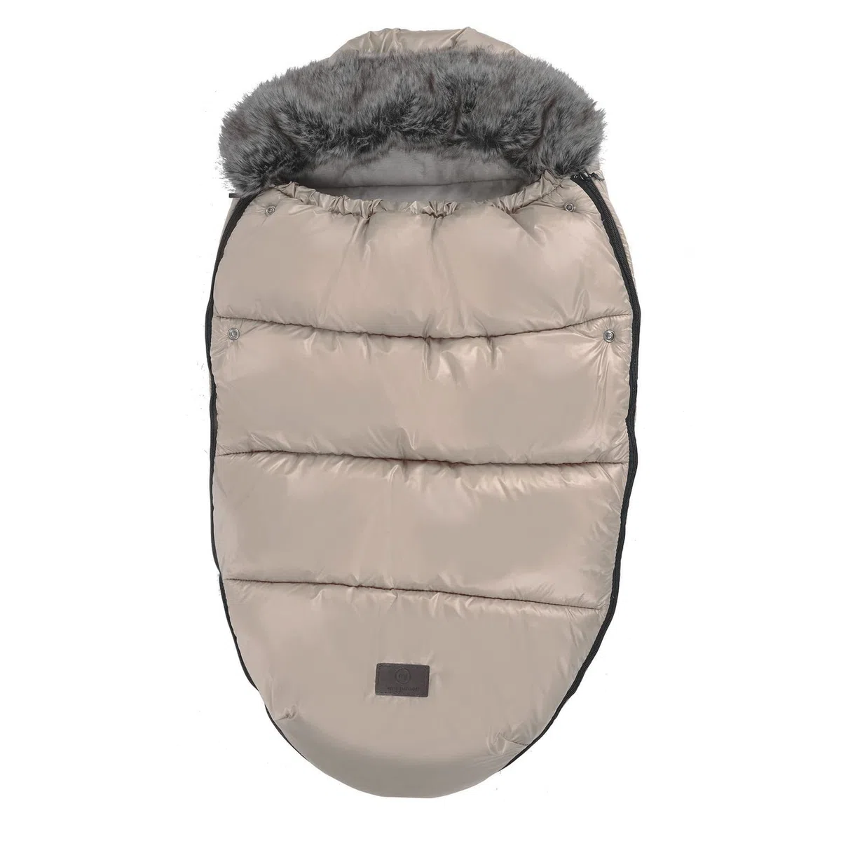 my junior® Lunar Fußsack | kuscheliger Fleece-Innenstoff | inkl. Gurtschlitze für Kinderwagen und Buggy mit 5-Punkt-Gurtsystem - Chai Latte