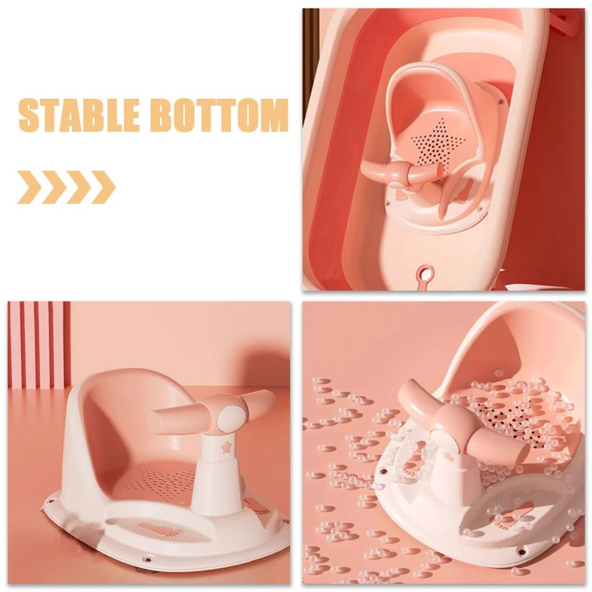 YARNOW Babybadewannensitz und Praktischem Stauraum aus Pp und Tpe mit Rutschfestem Design Ergonomischer für Neugeborene und Kleinkinder im Haushalt