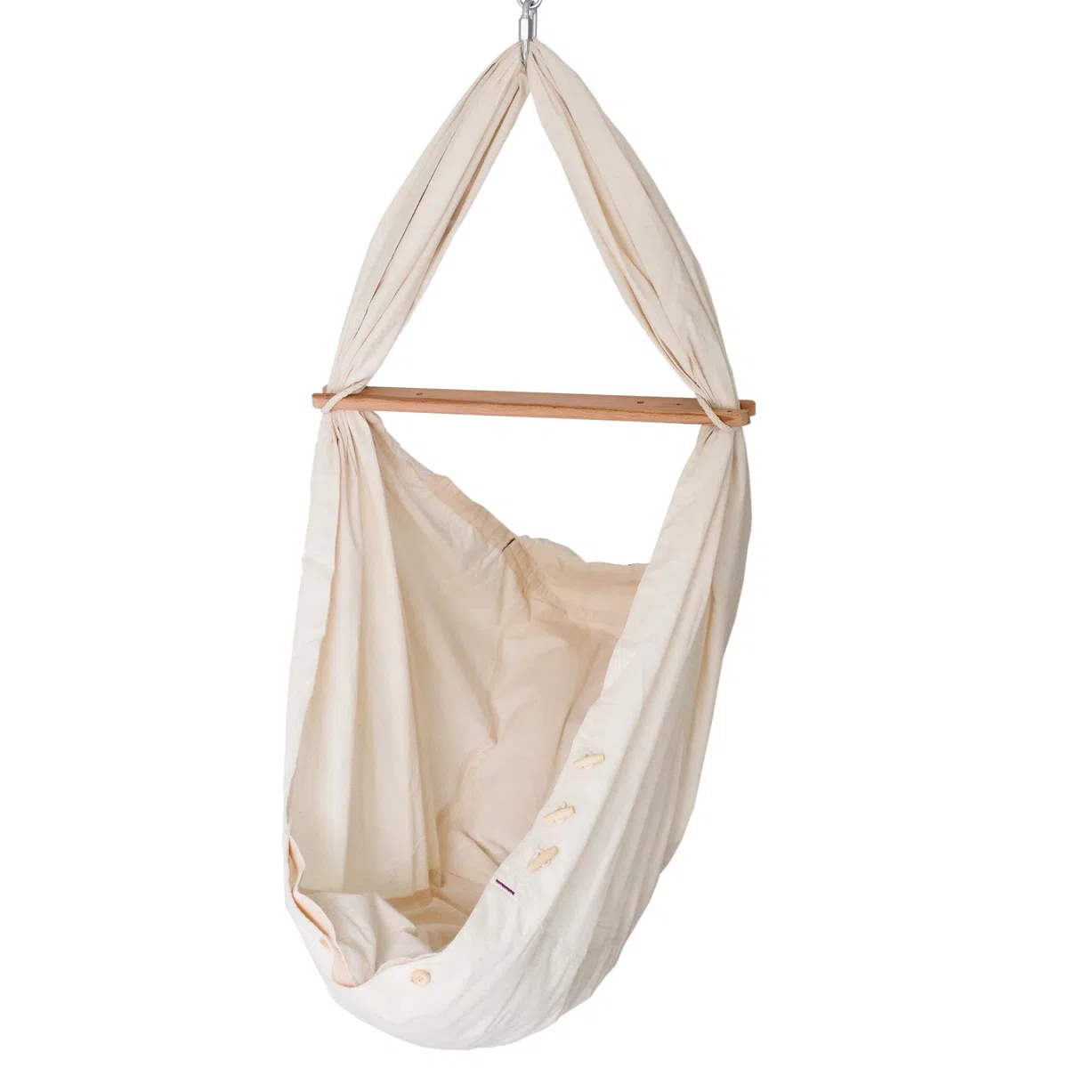 SCHMUSEWOLKE Federwiege - Set mit weißem Tipi-Gestell - Hängematte für Babys und Kleinkinder ab Geburt bis 3 Jahre - Bio-Baumwolle - Mit Schafwoll-Matratze